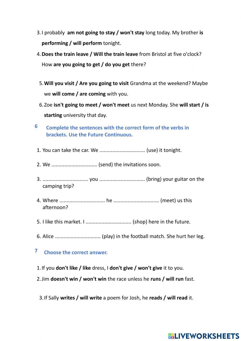 Futures and conditionals