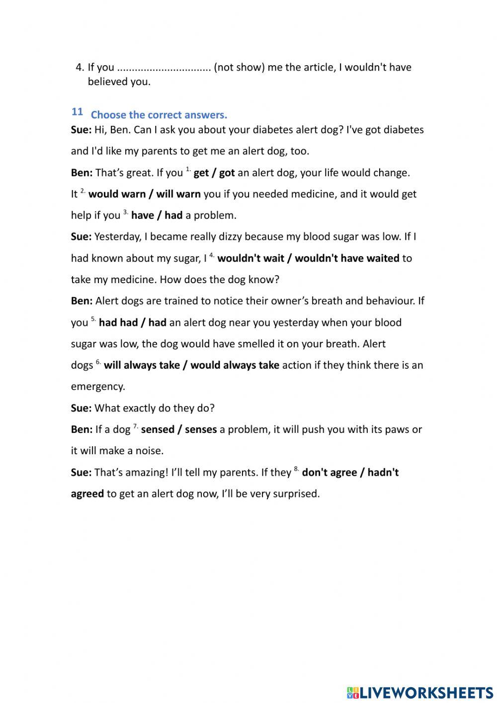 Futures and conditionals