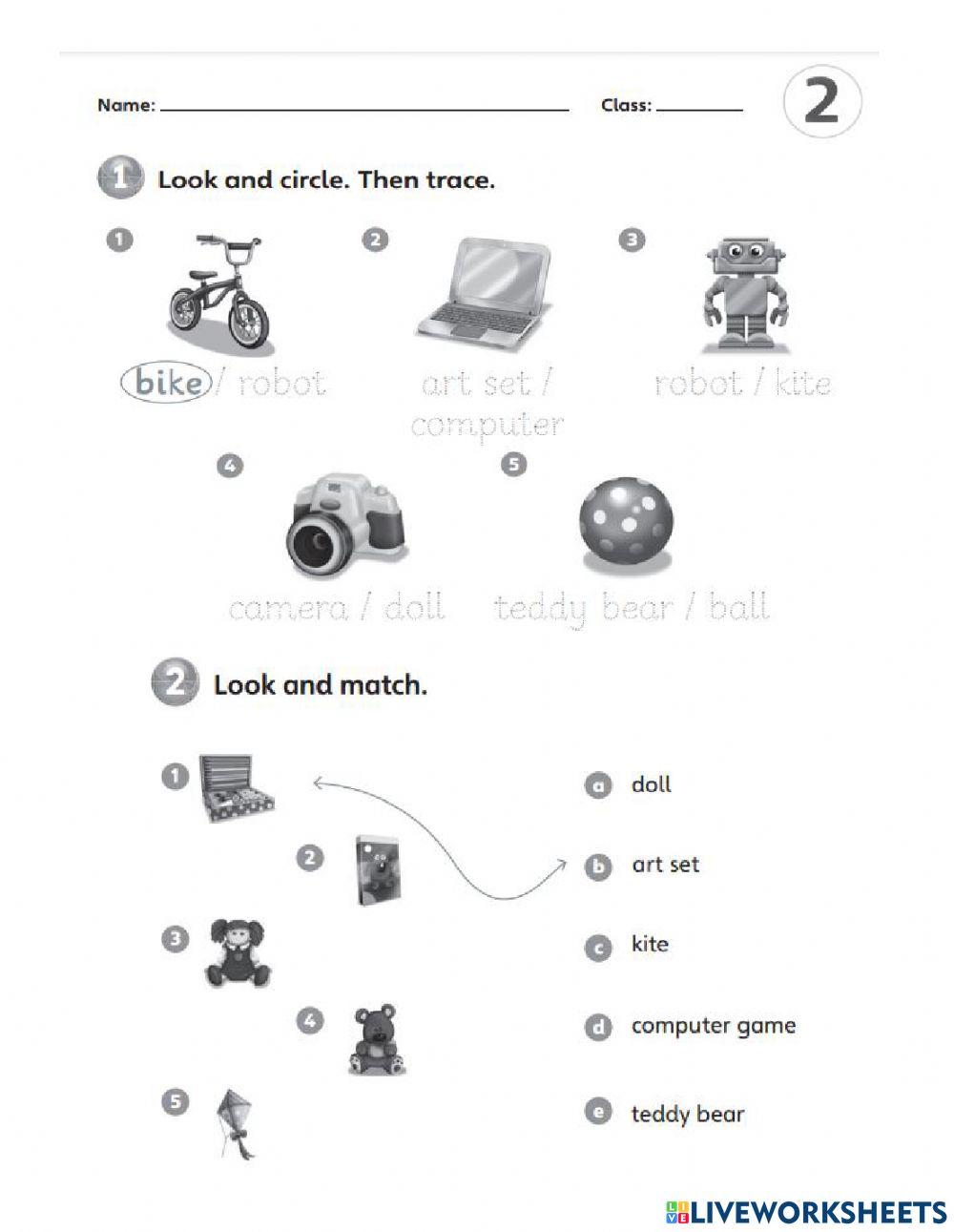 Guess What! 1 Unit 2 Vocabulary Worksheet