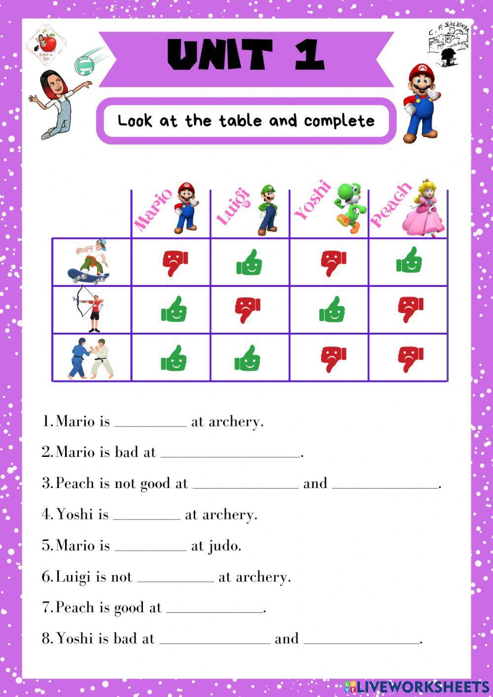 4th grade. Unit 1. Sheet 7. Richmond