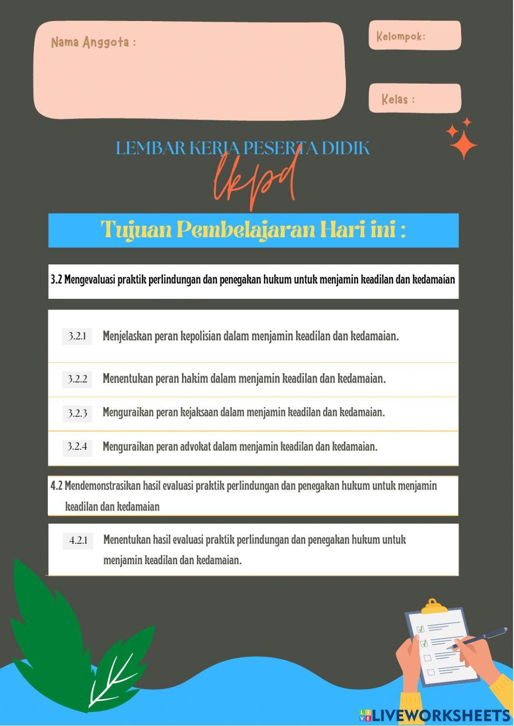 Tugas kelompok 3 dan 6 lembaga penegak hukum