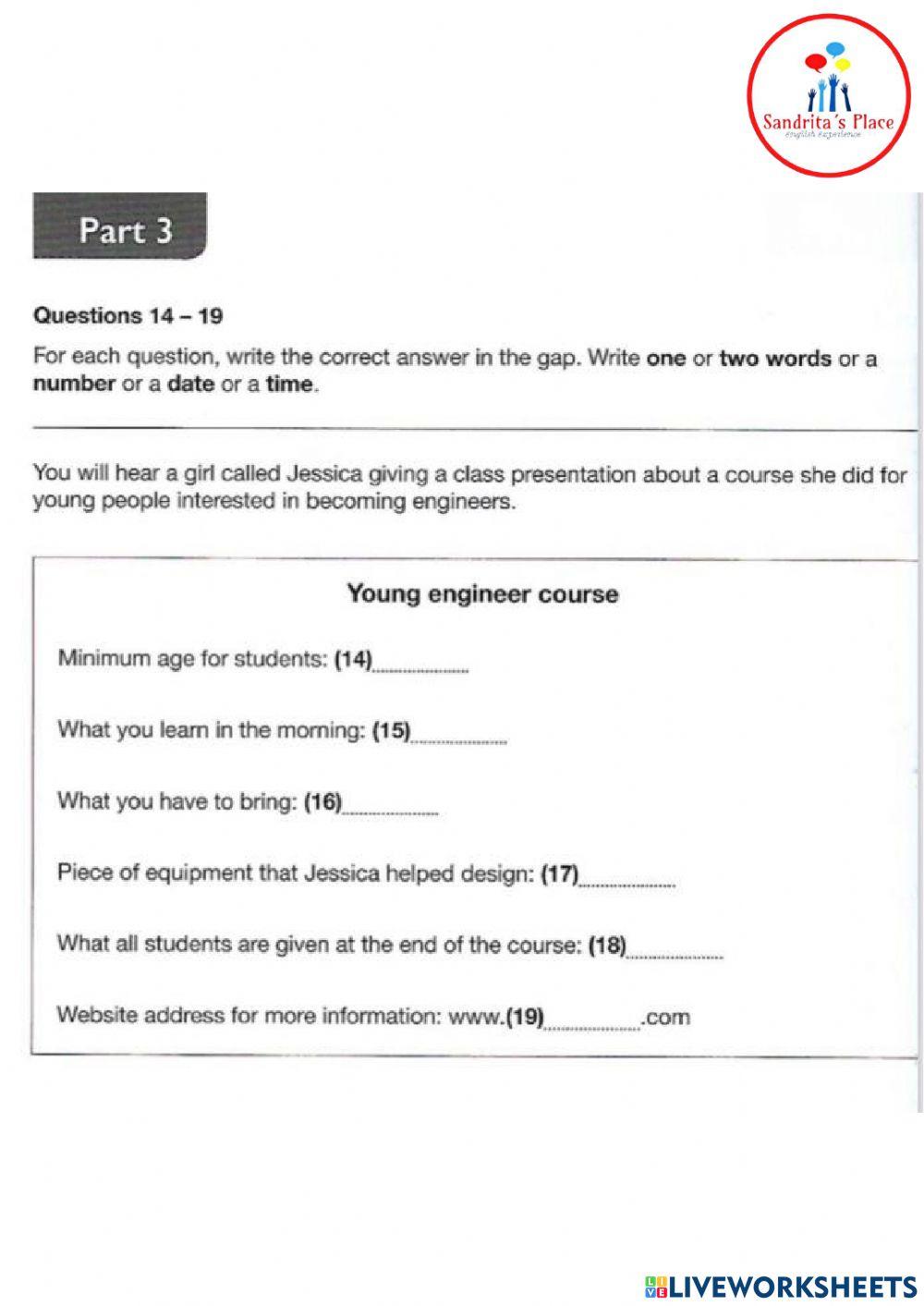 B1 Preliminary FOR SCHOOLS Practice Test Plus - TEST 6