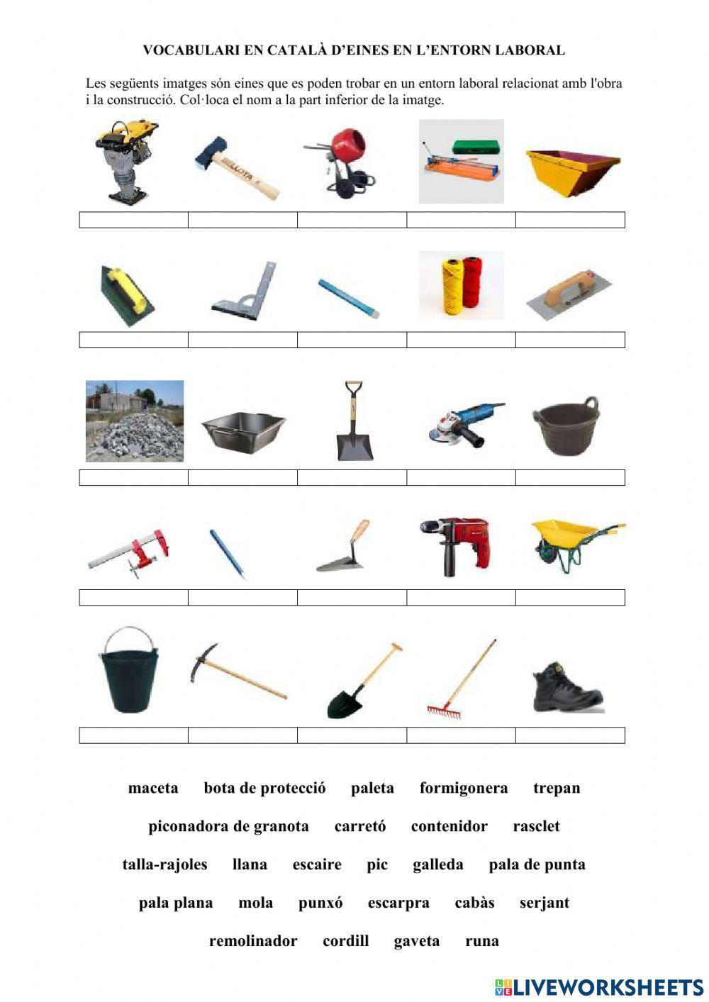 Vocabulari Eines Paleta