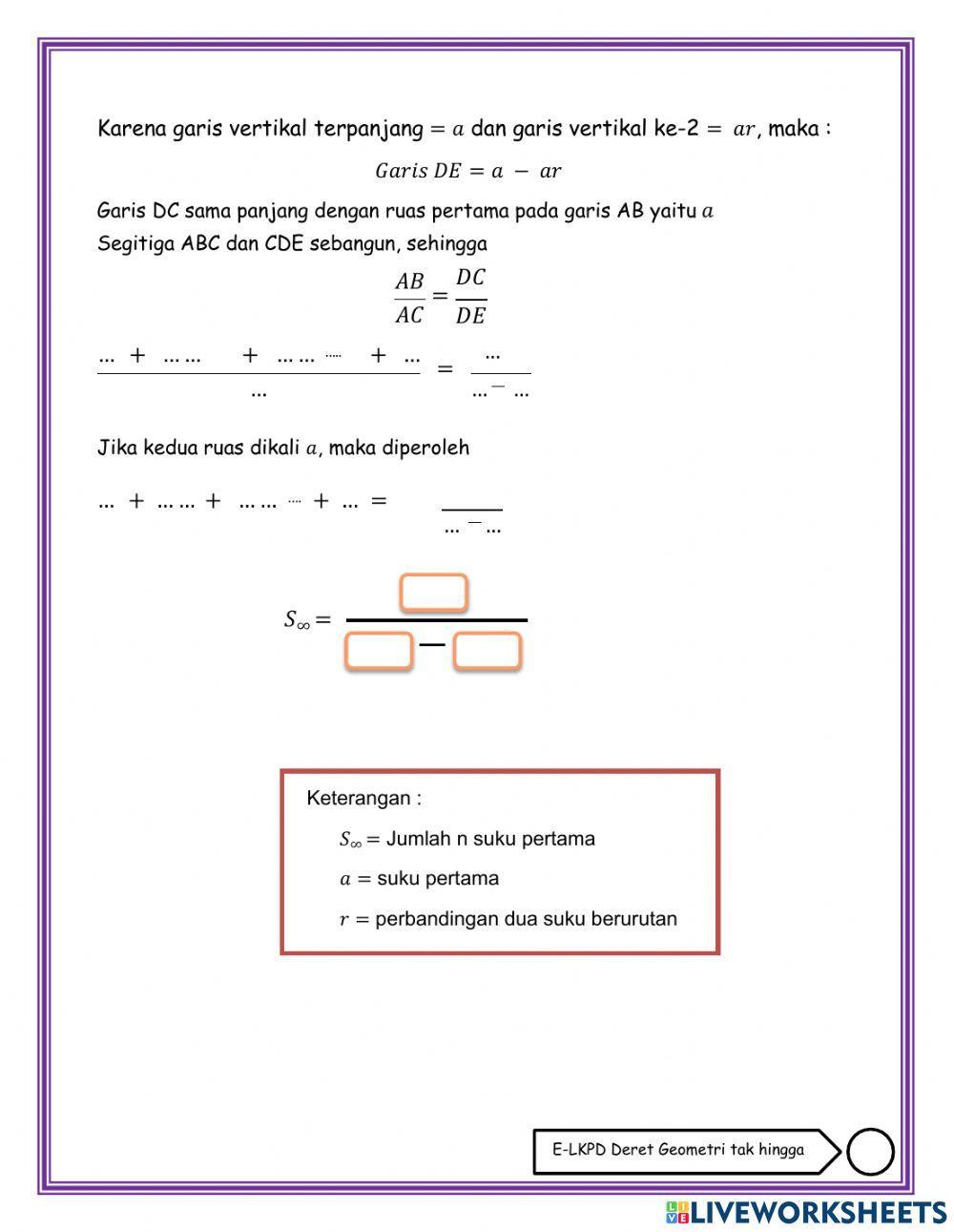 Deret geometri tak hingga