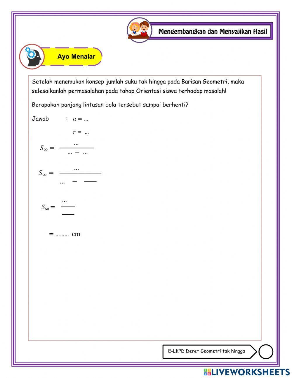 Deret geometri tak hingga