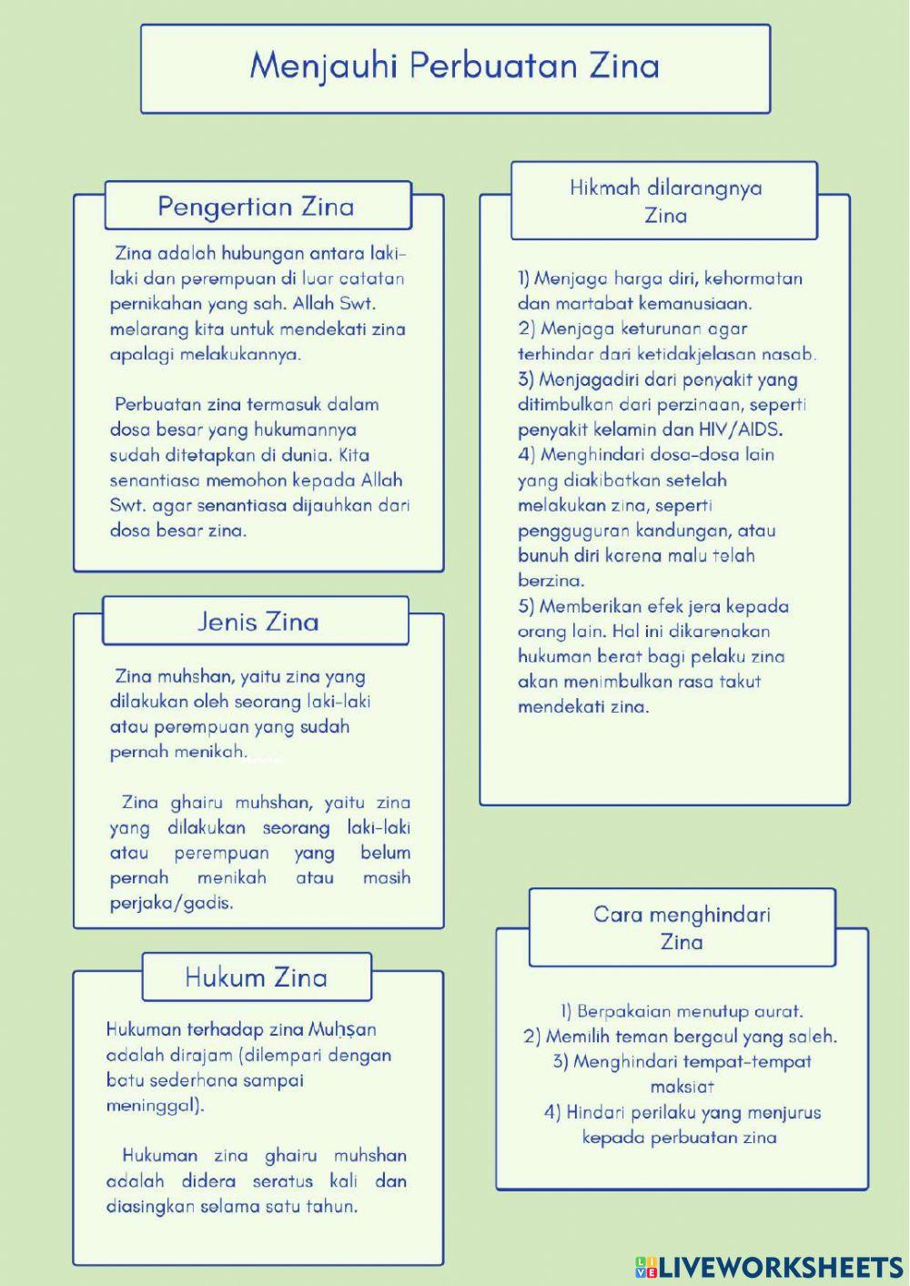 Menjauhi perbuatan zina