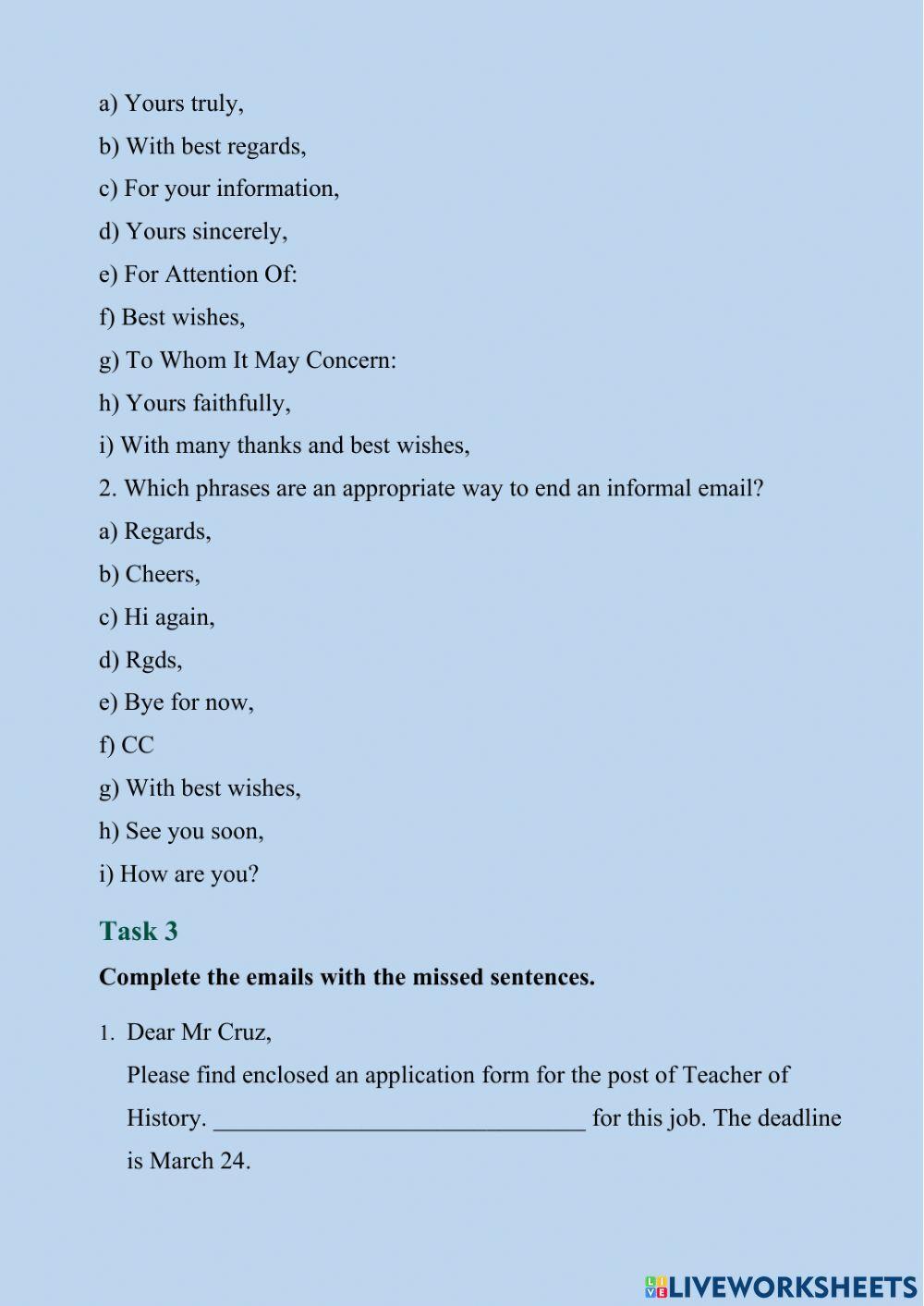 Formal&Informal E-mails