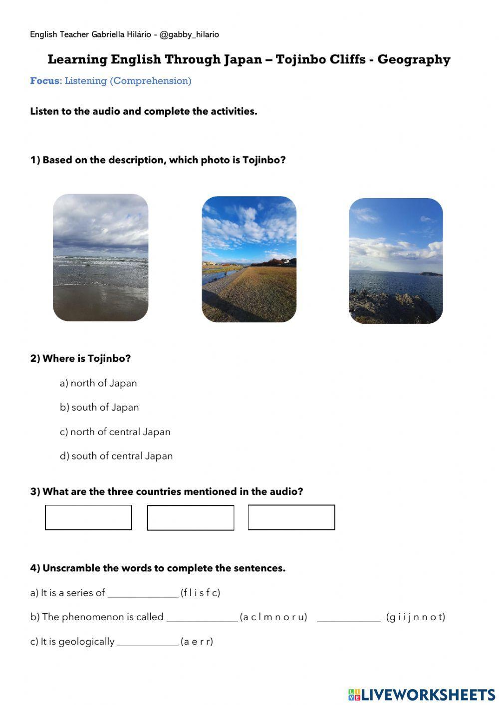 Learning English Through Japan – Tojinbo Cliffs - Geography