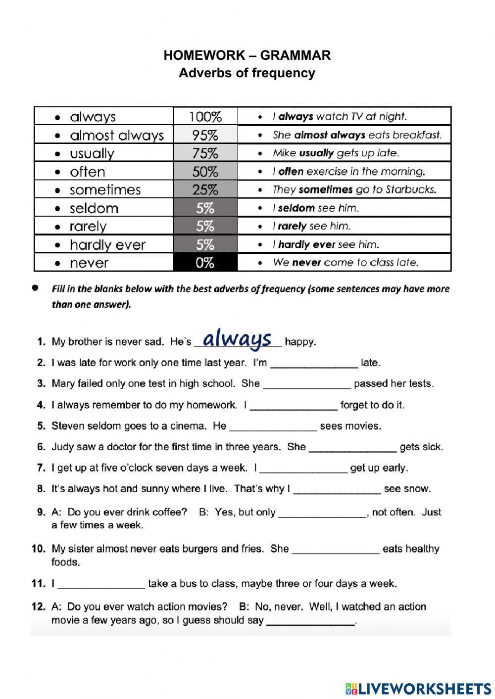 Unlock 2-HW Grammar 2-Lesson3.1 worksheet | Live Worksheets