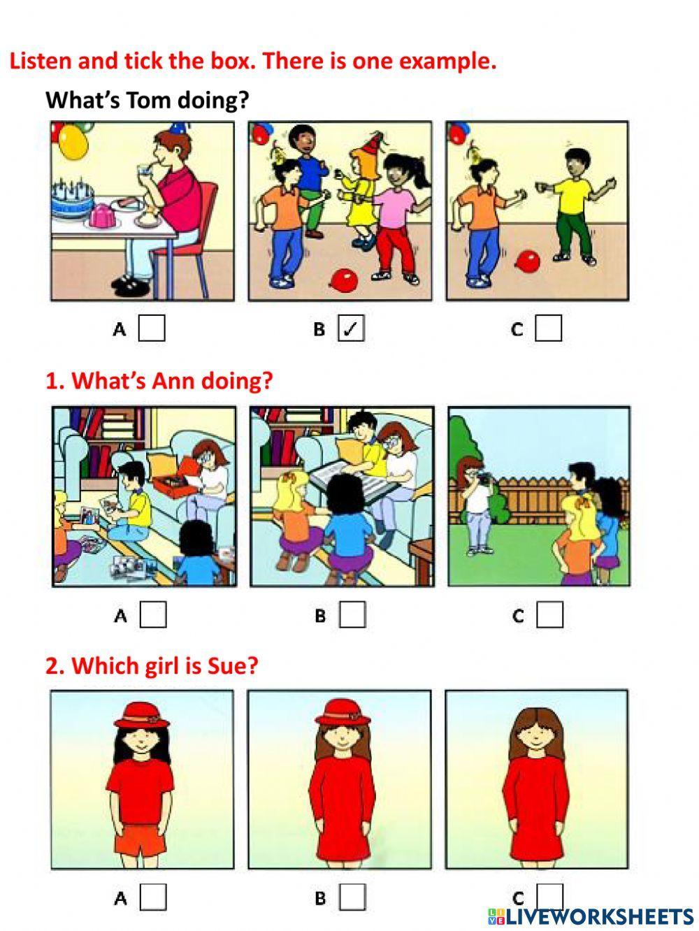 English Starters - Test 2 - Part 3 - Tick