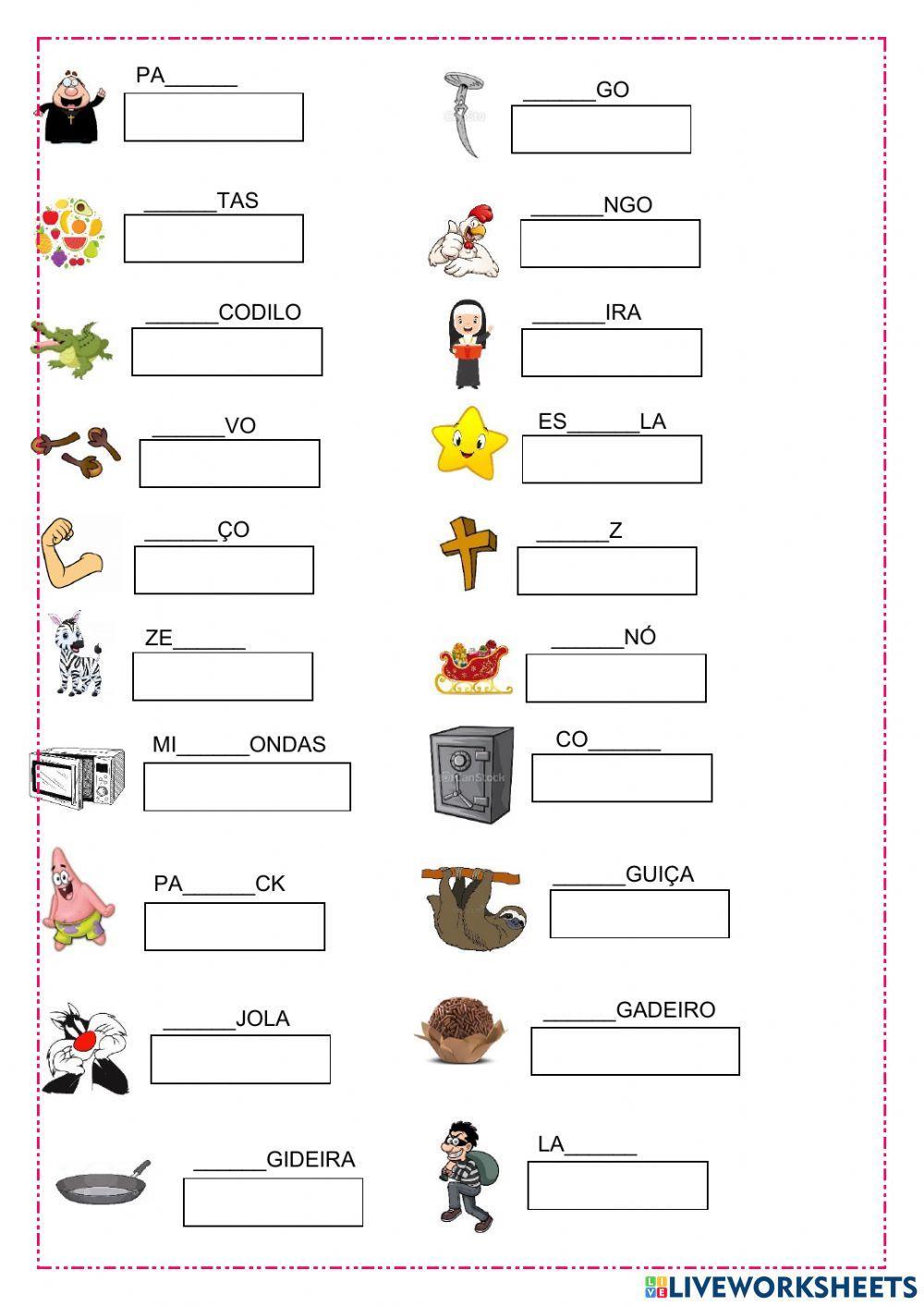 Letra R entre consoantes e vogais