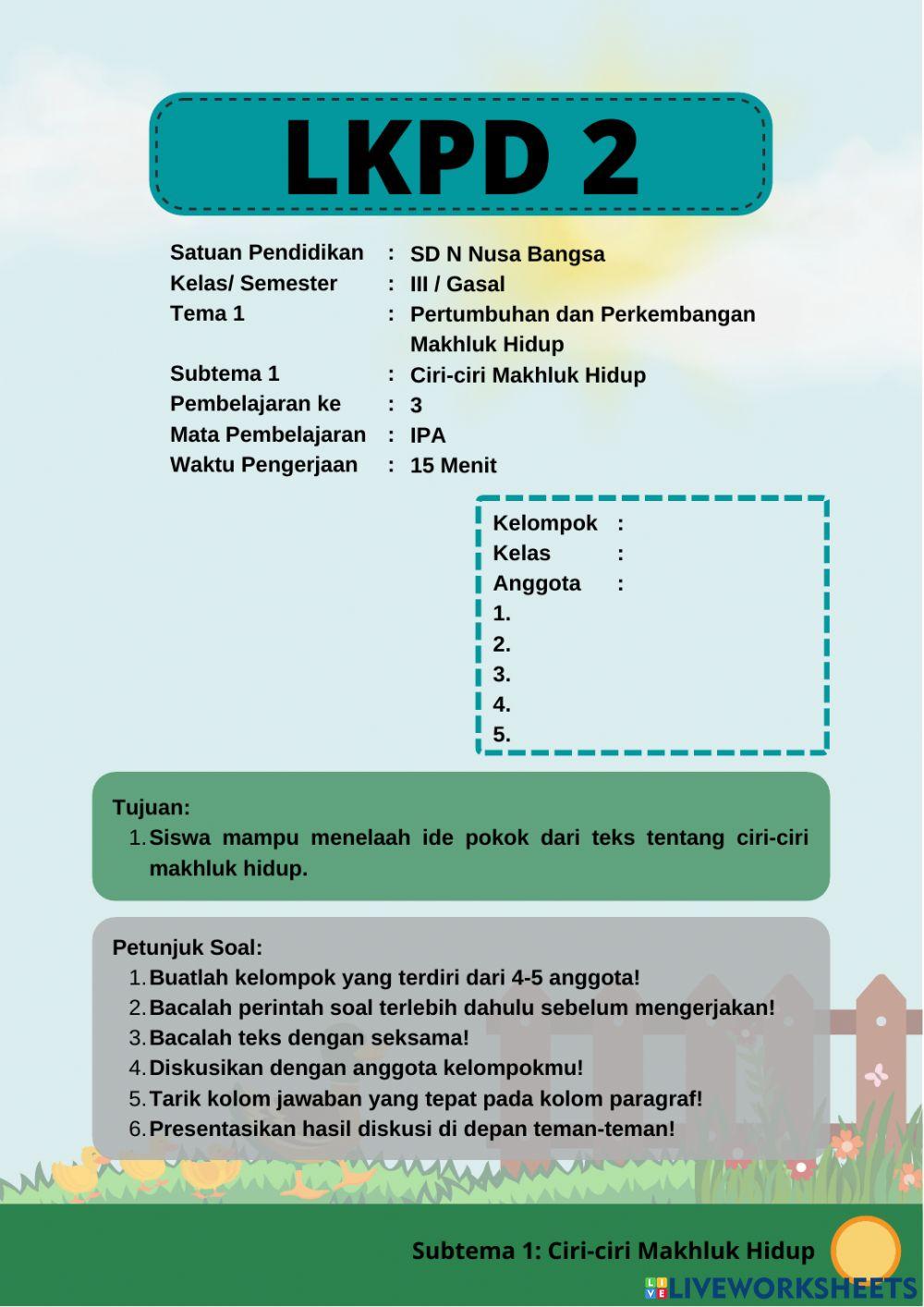 Ciri-ciri makhluk hidup