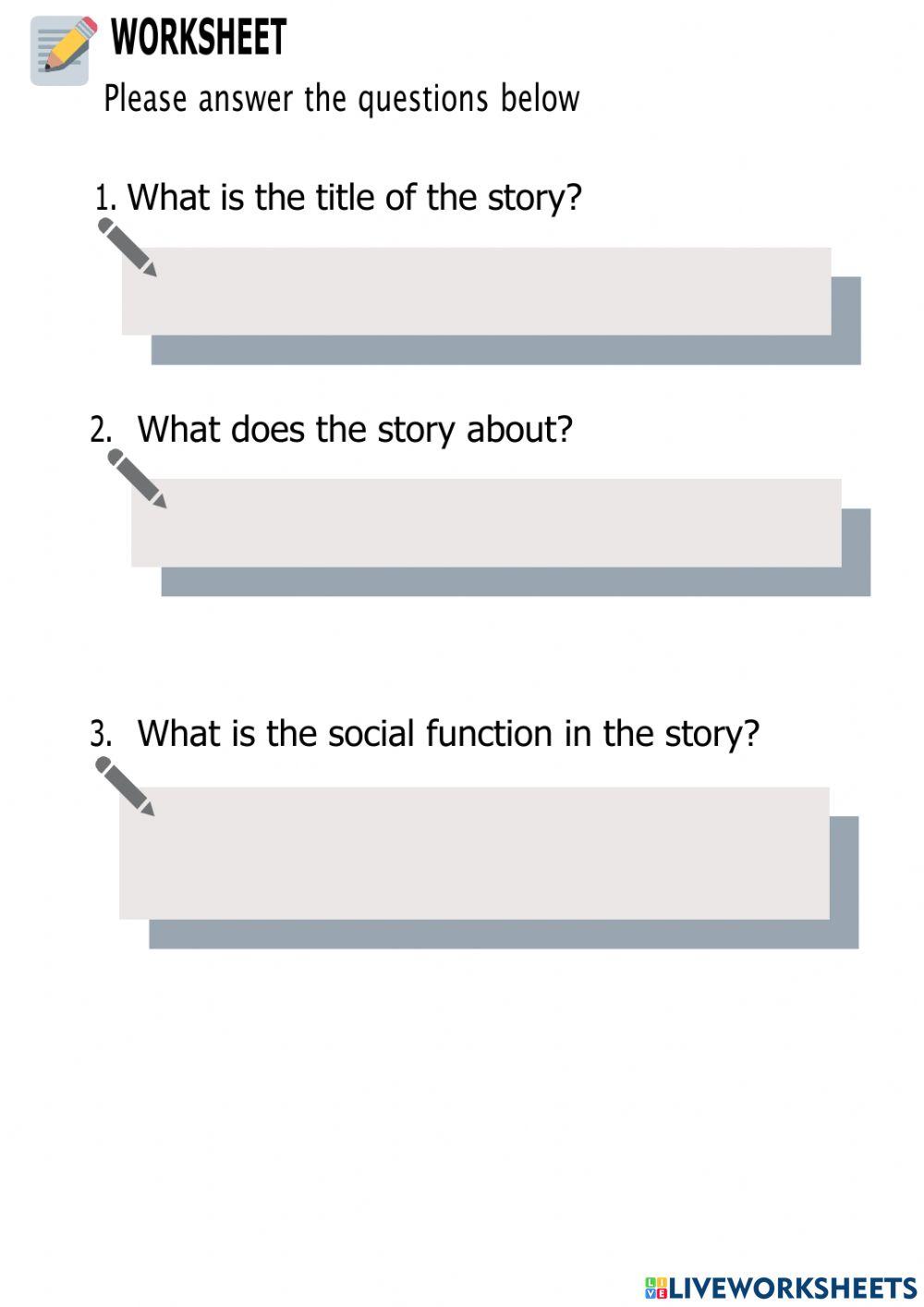 Narrative Text interactive activity for X | Live Worksheets