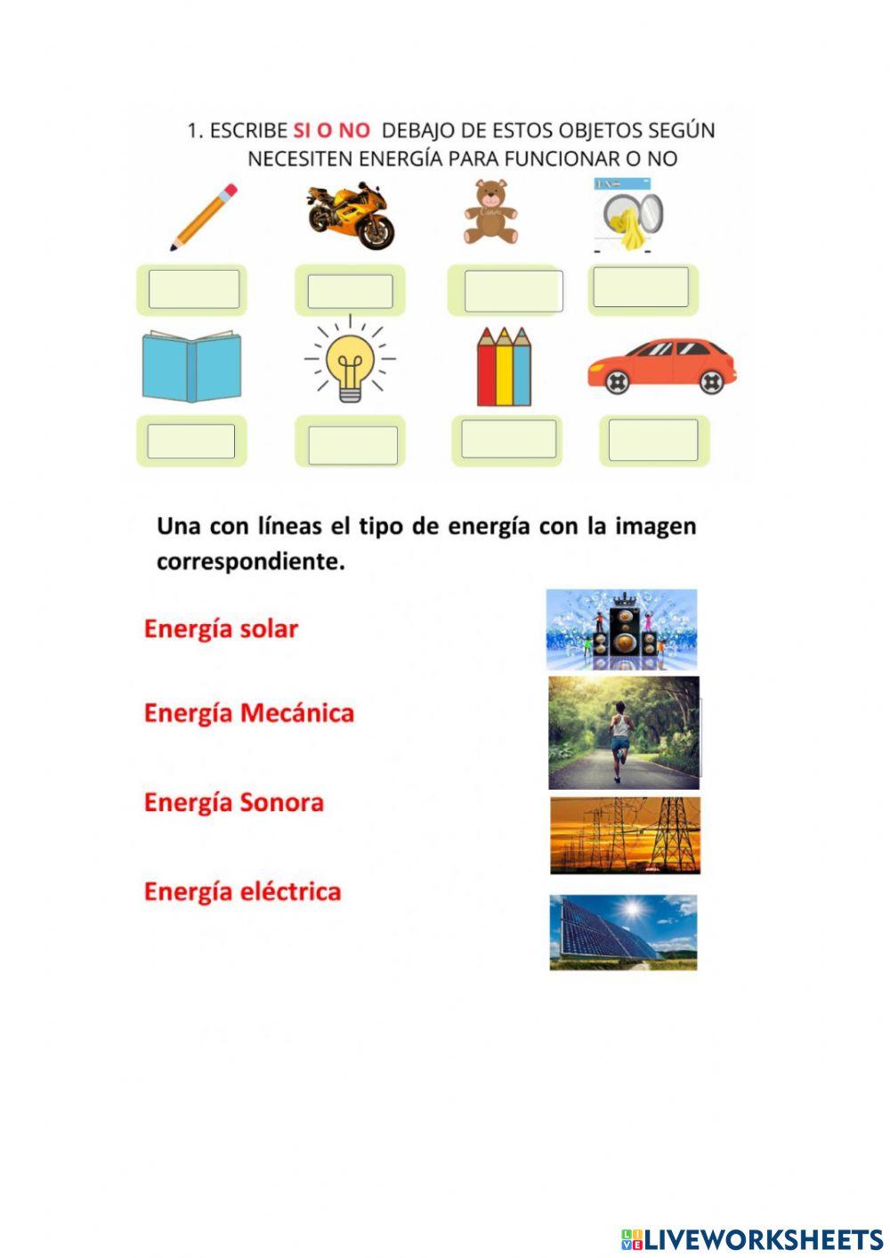 Los tipos de energía