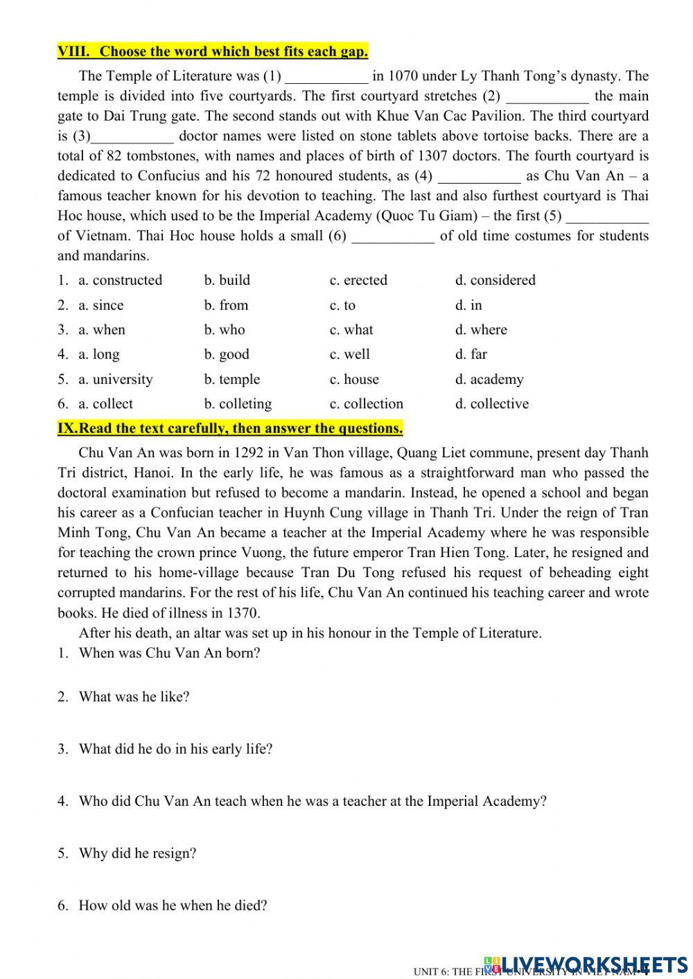 G7-test for unit 6 btvn