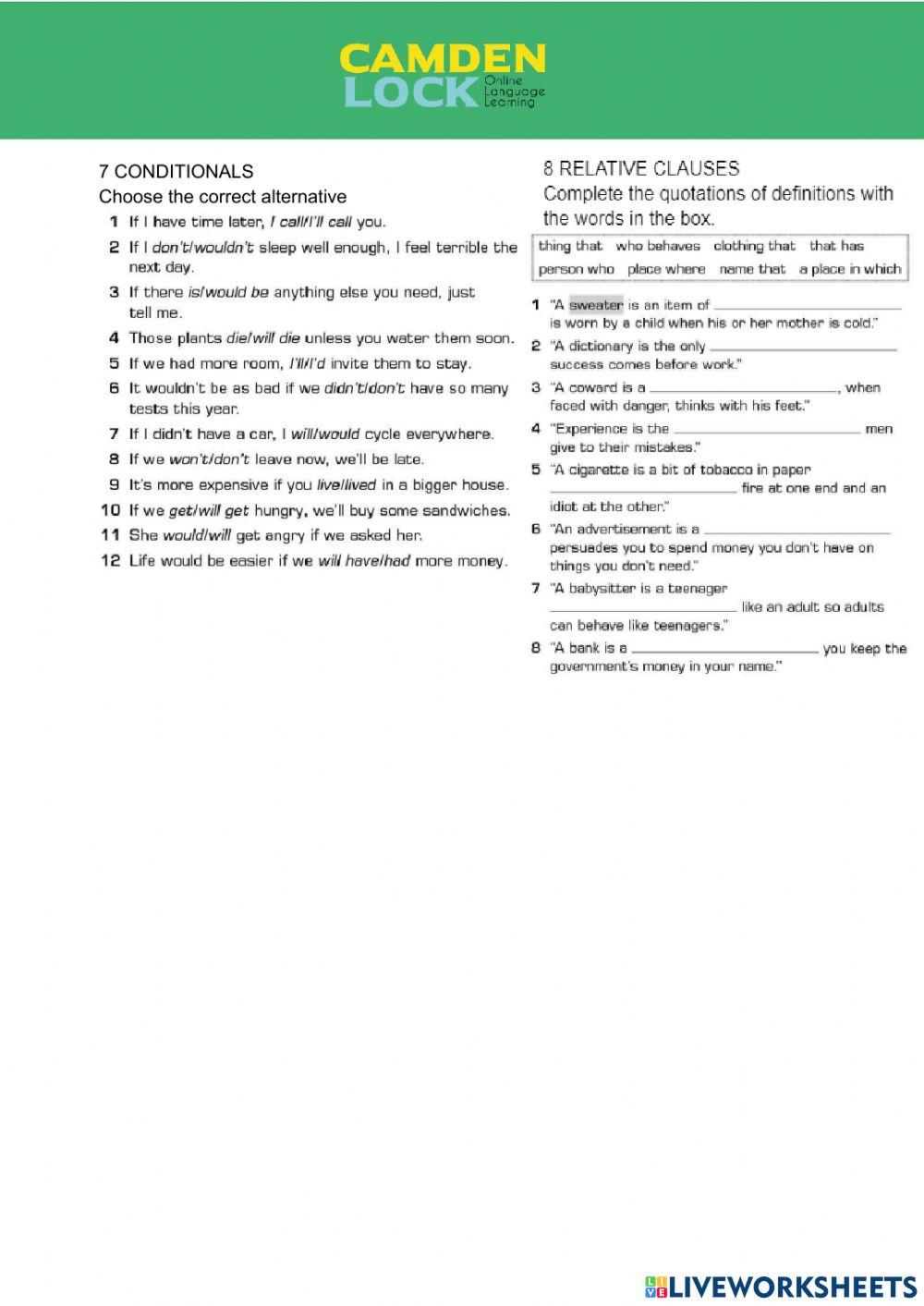 Camden lock - exam b1