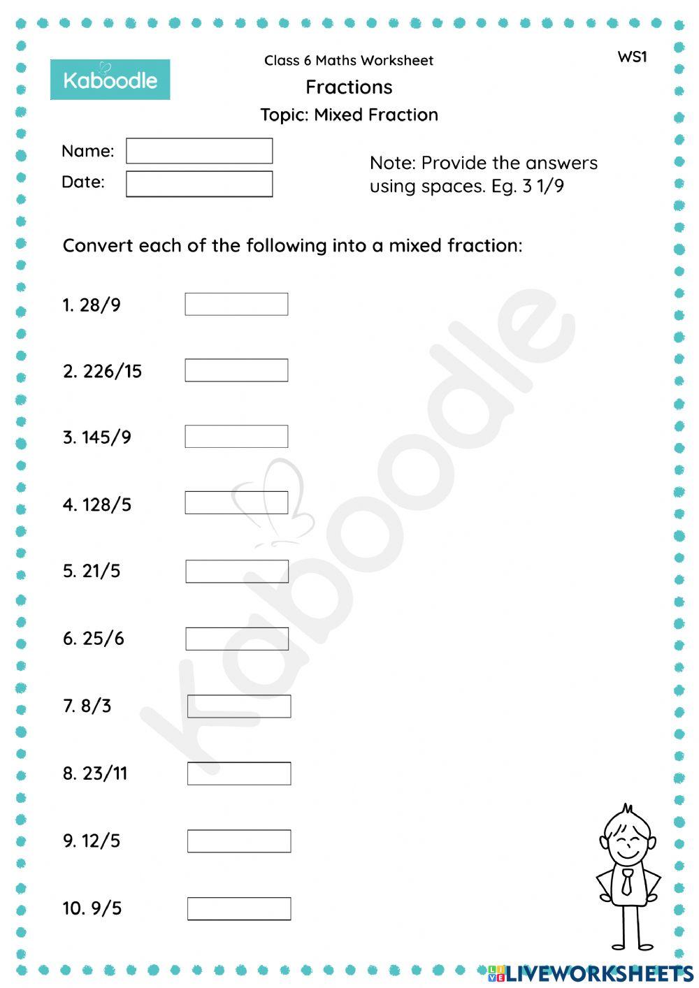2223715 Fractions (Mixed Fractions) kaboodle