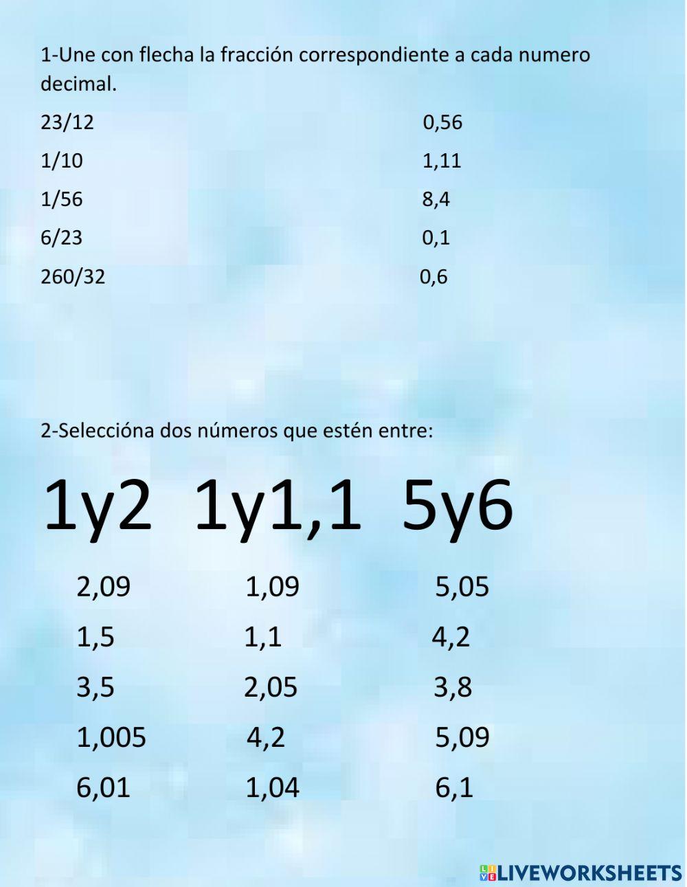 Fracciones decimales y etc.