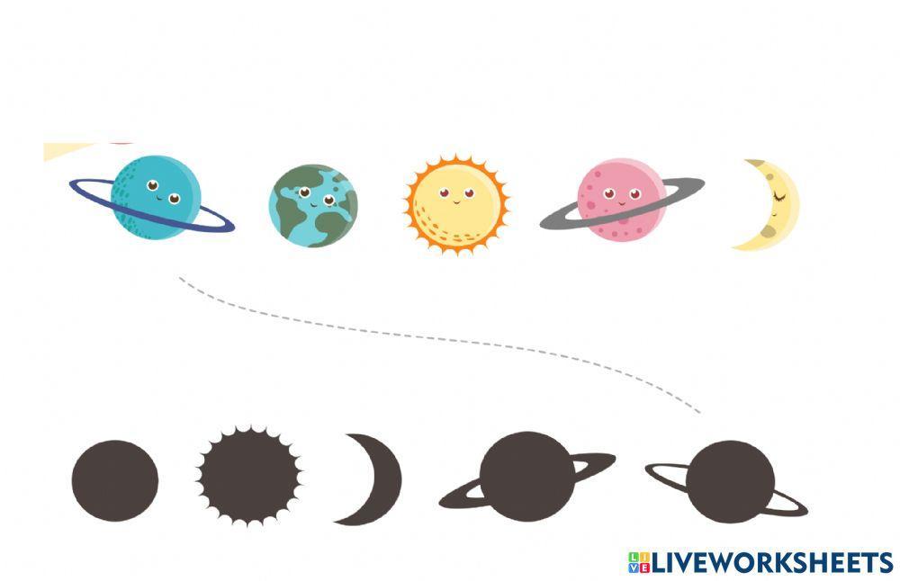 Une los dibujos con su silueta.