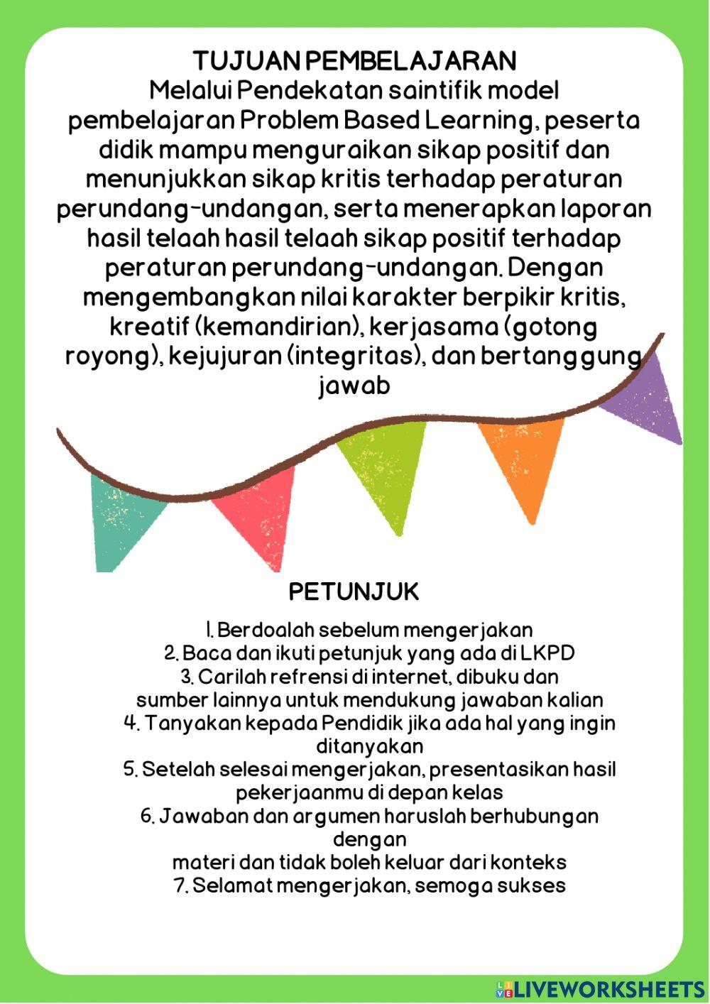 Sikap sesuai dengan peraturan perundang-undangan