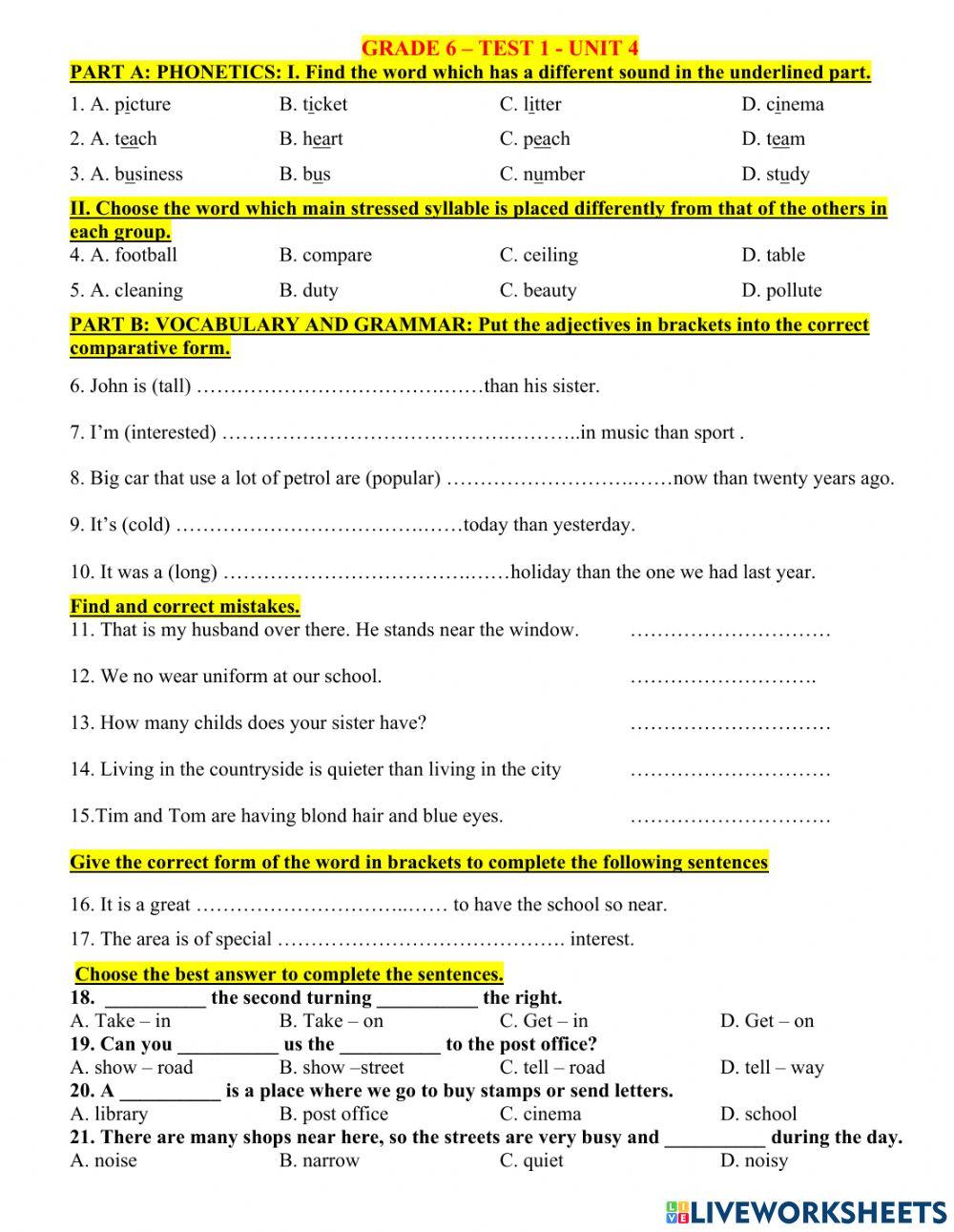 G6-test 1 for unit 4 tn 50c hay