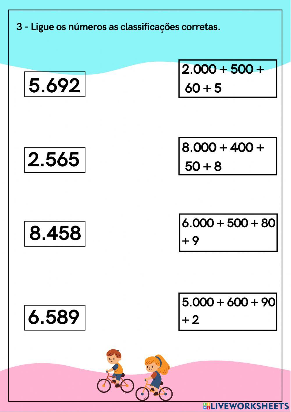 Números naturais de até quatro ordens