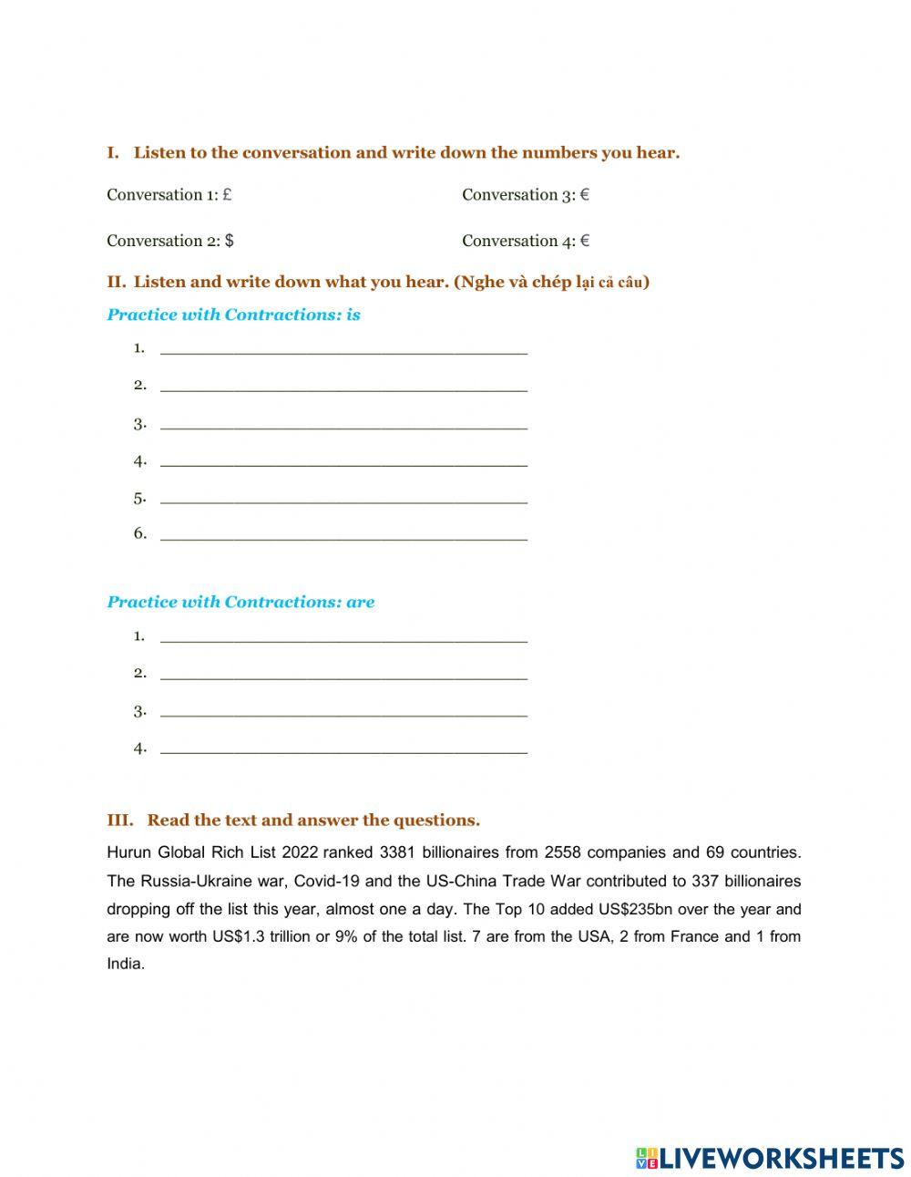 Lesson 2 Online Exercise For Live Worksheets Lesson 2 Online Exercise For Live Worksheets