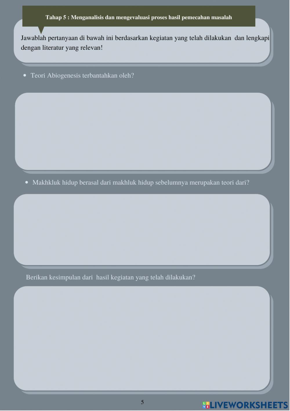 E-LKPD BERORIENTASI PROBLEM BASED LEARNING-Evolusi-Asal