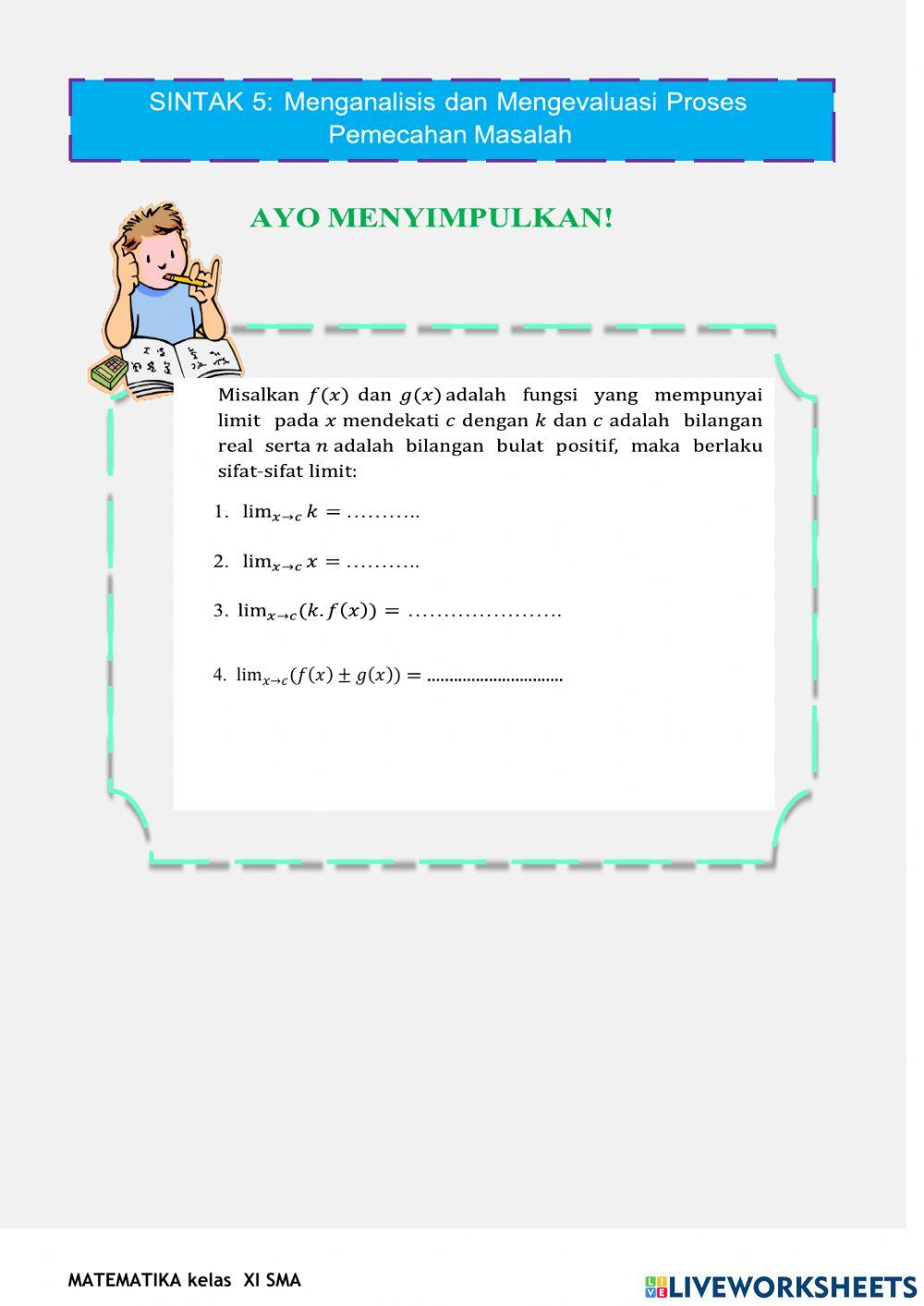 Lkpd sifat limit fungsi aljabar