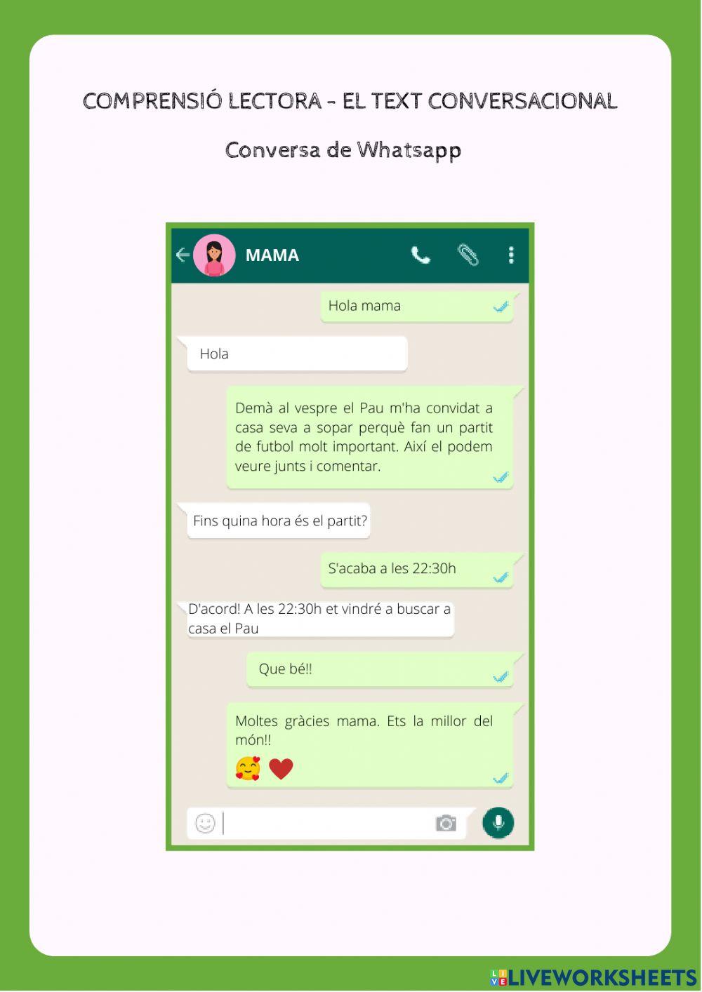 Comprensió lectora text conversacional
