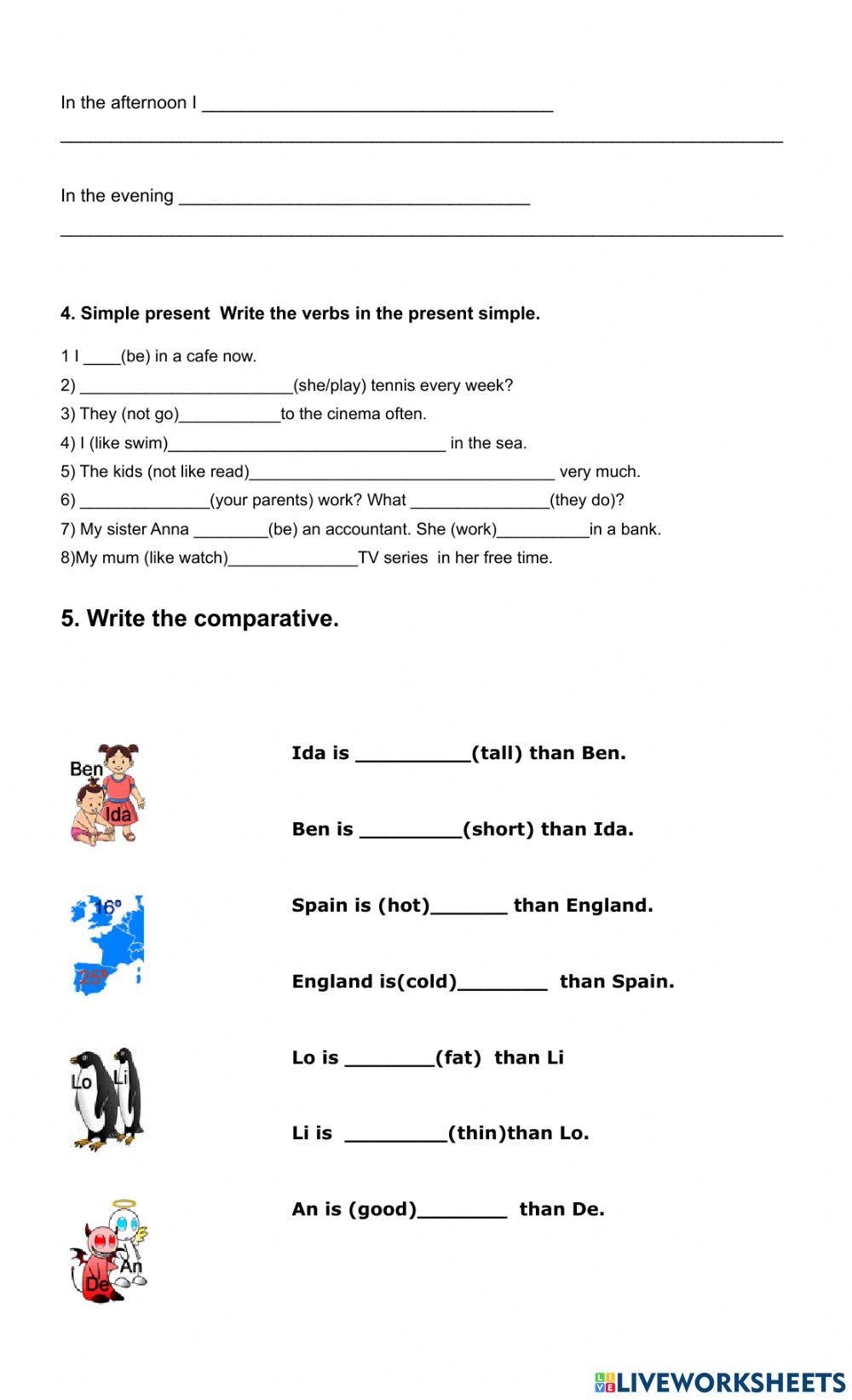 Simple Present + Comparatives
