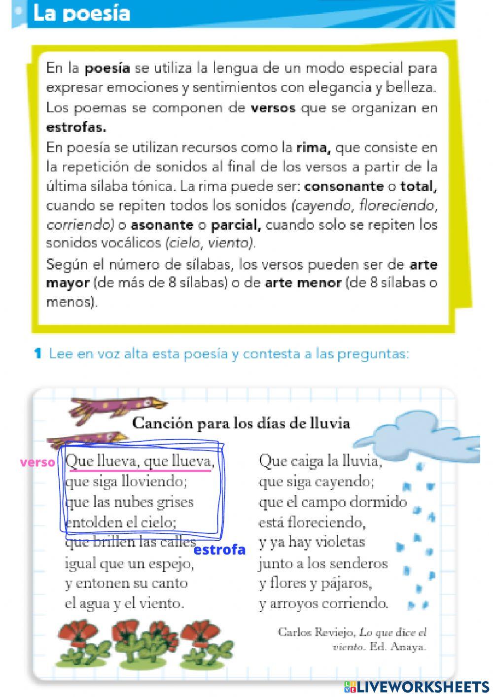 Poesía online exercise for