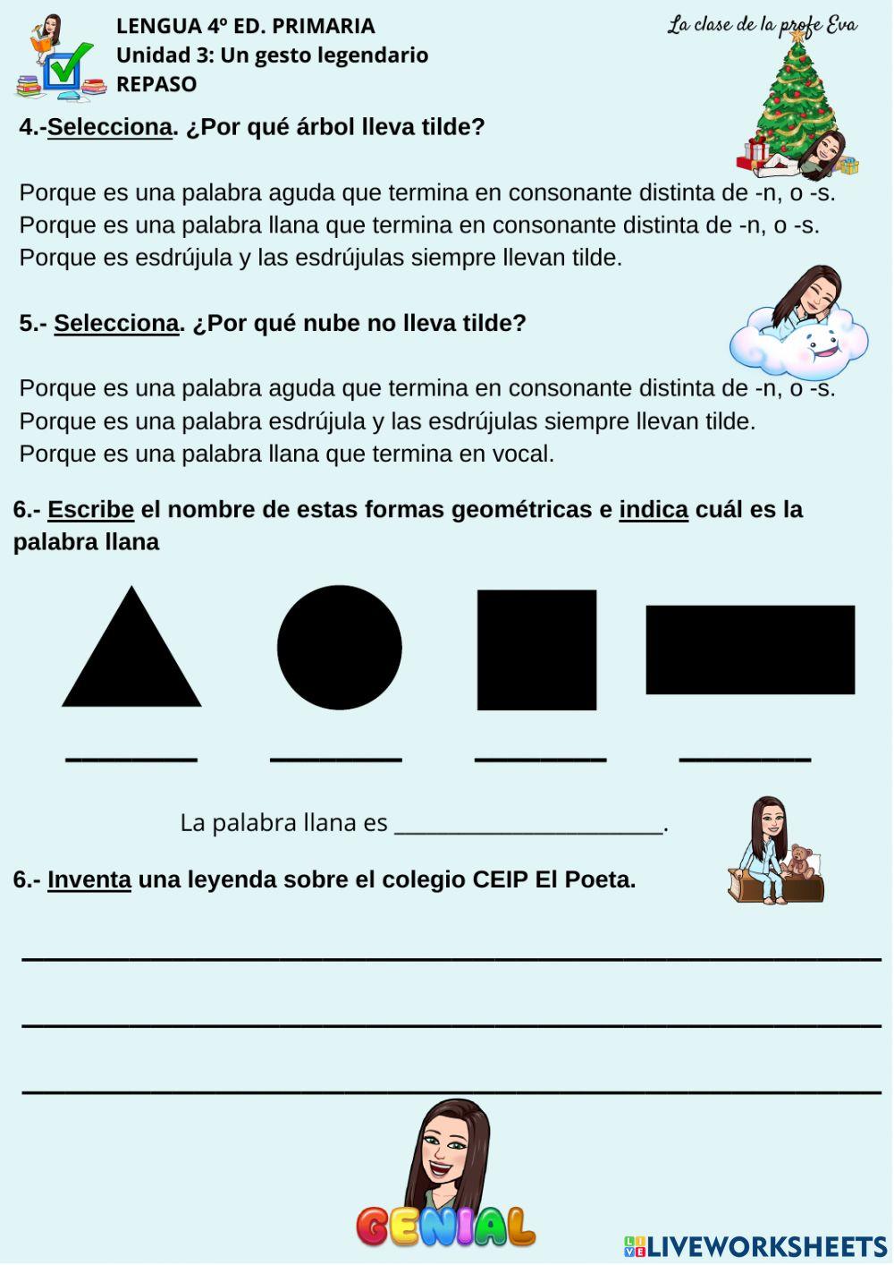 Repaso lengua 4º primaria