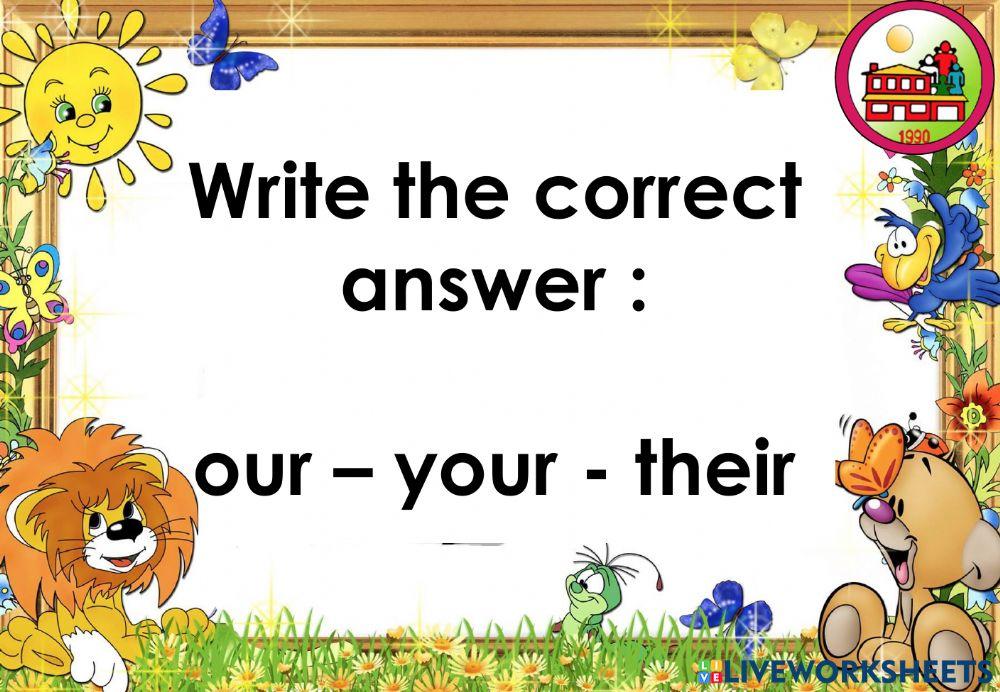 Possessive Adjectives