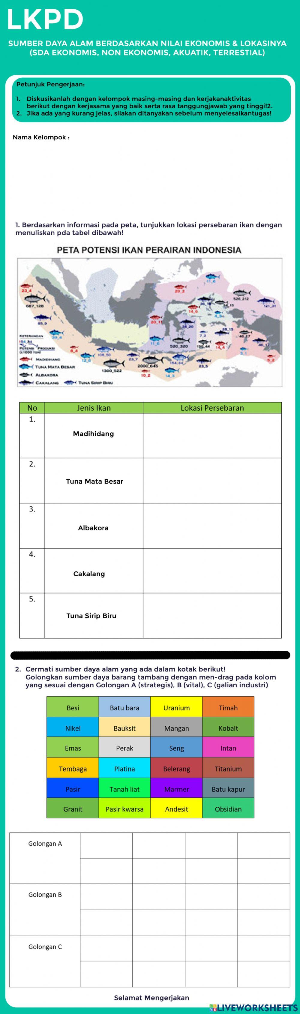 Lkpd - sumber daya alam berdasarkan nilai ekonomis & lokasinya (sda ekonomis, non ekonomis, akuatik, terrestial)