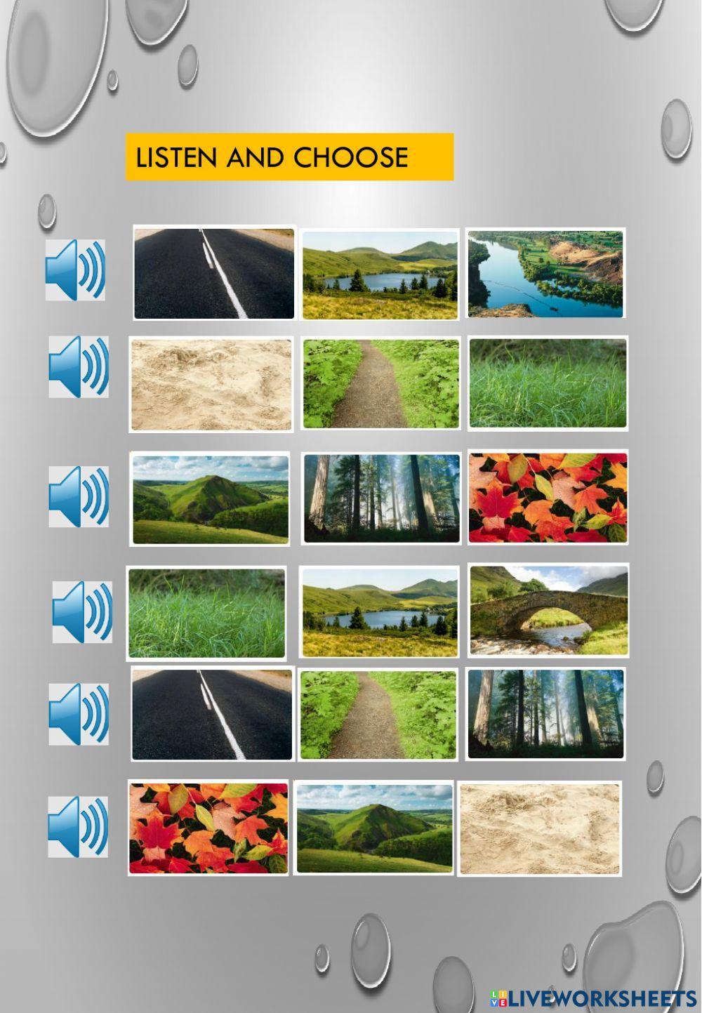 Nature trail vocabulary Nature trail vocabulary