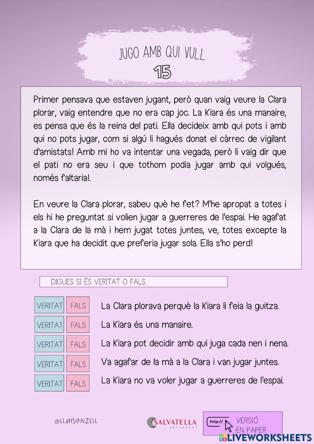 COMPRENSIÓ LECTORA 35: No manes!