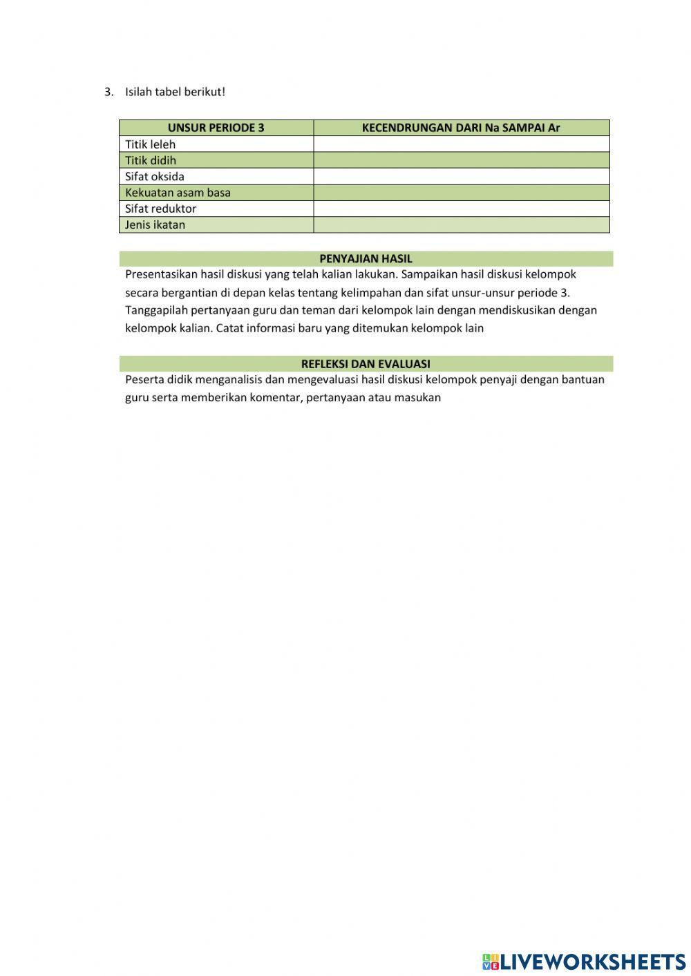 LKPD Unsur periode 3