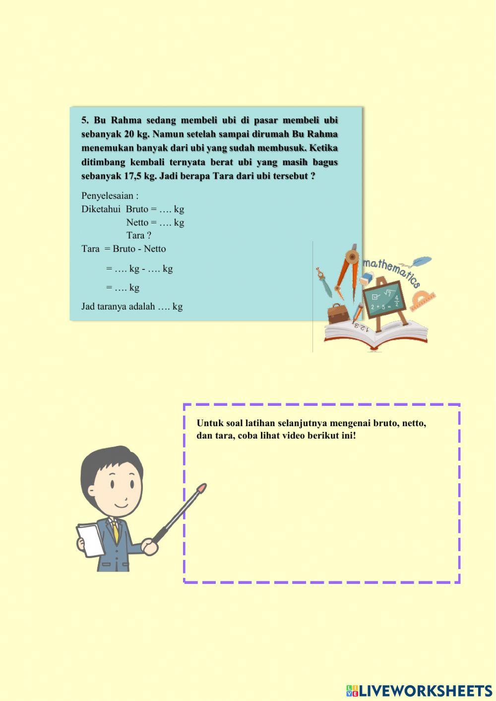 Bruto, Netto, dan Tara