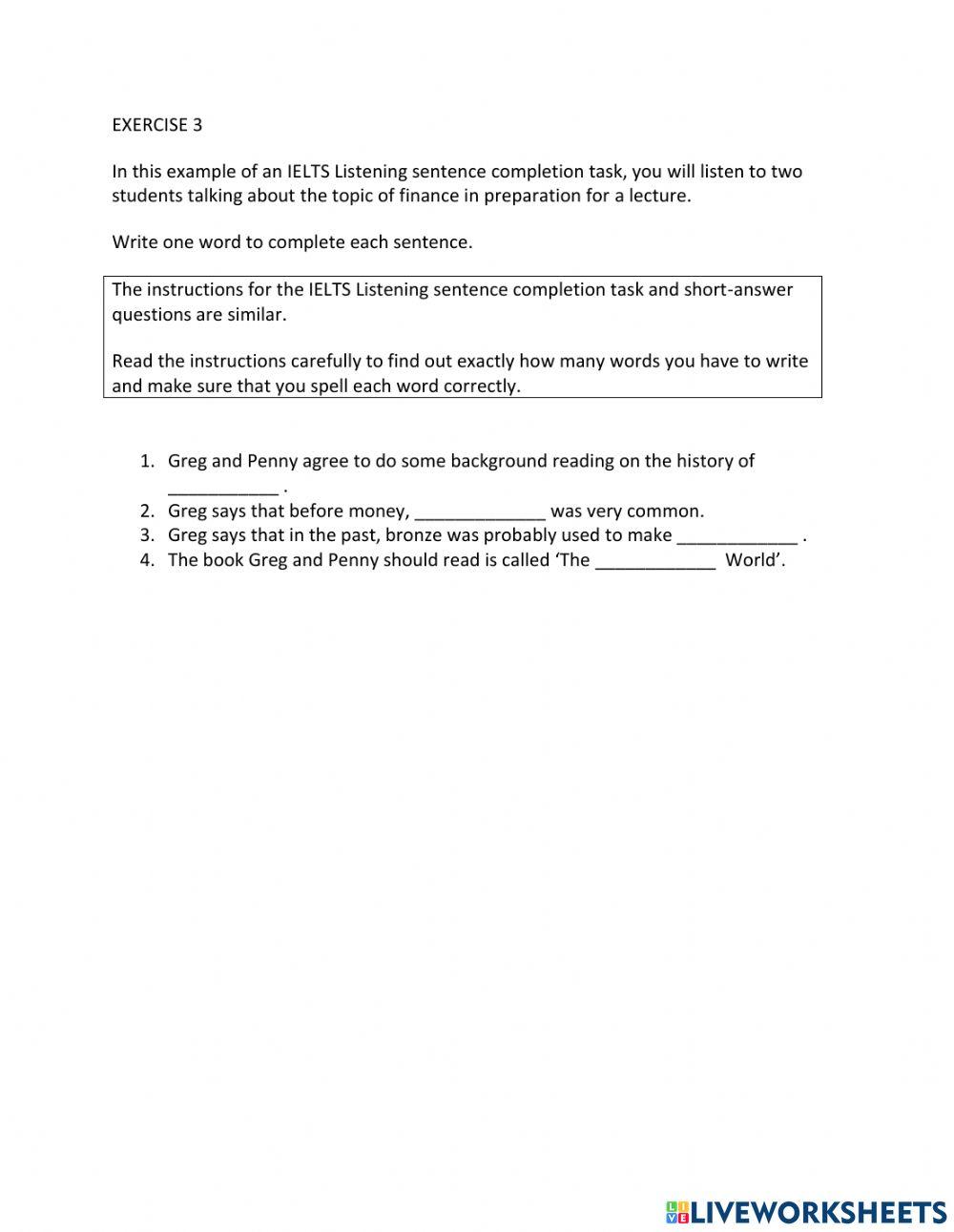 IE1, Unit 3, Listening, Exercise 3