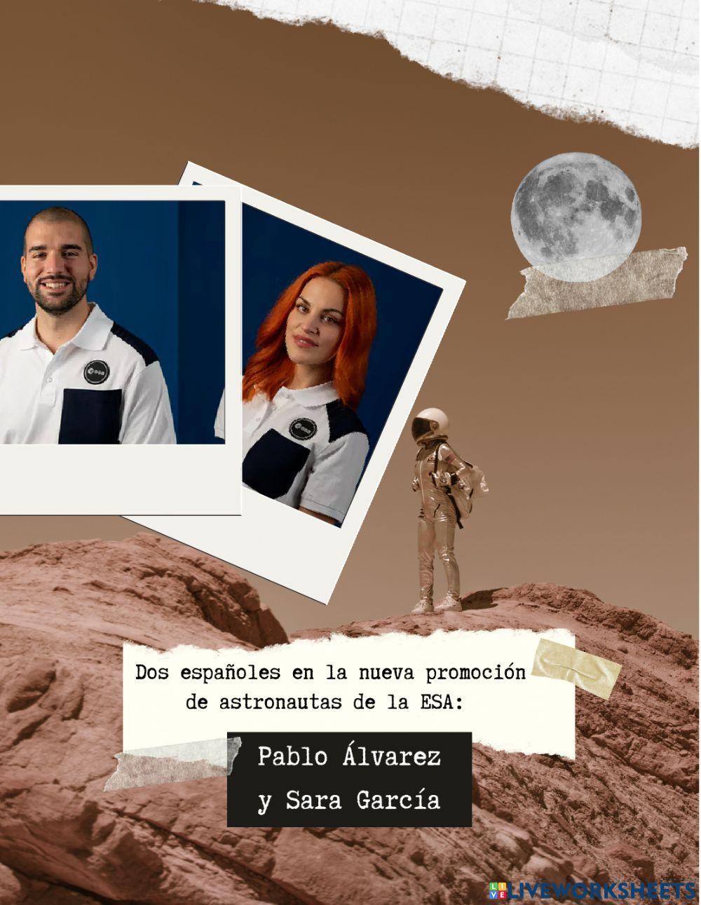 Dos españoles la nueva promoción de astronautas de la ESA: Pablo Álvarez y Sara García