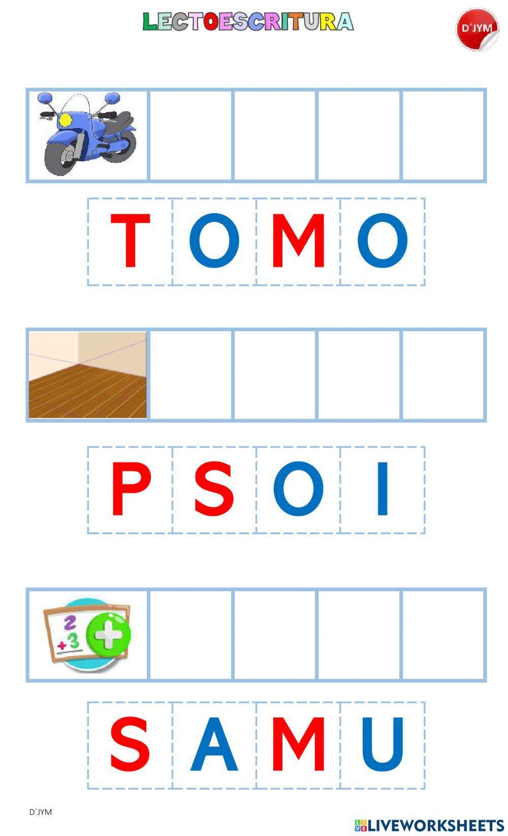 Palabras de dos sílabas