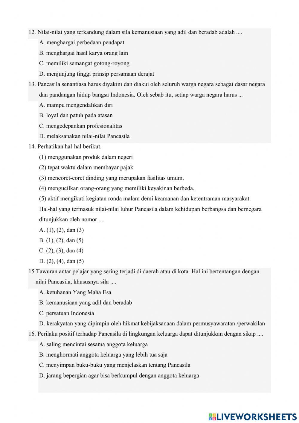 Penilaian Akhir Semester PPKN Kelas 8