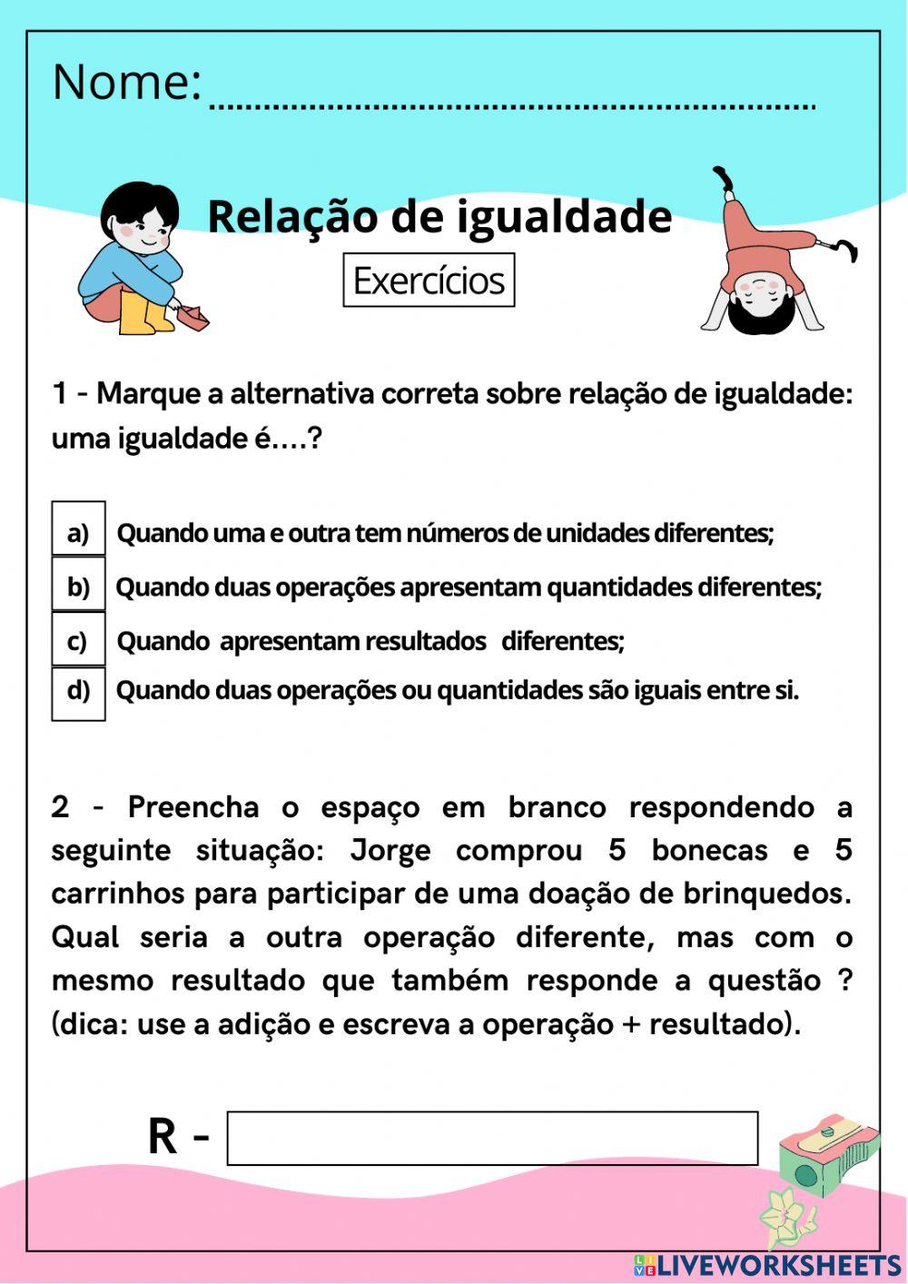 Relação de igualdade
