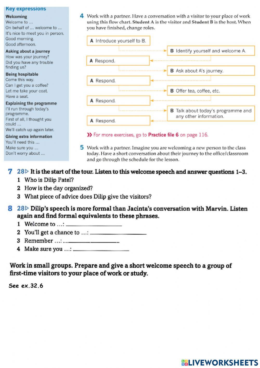 Welcoming a business visitor