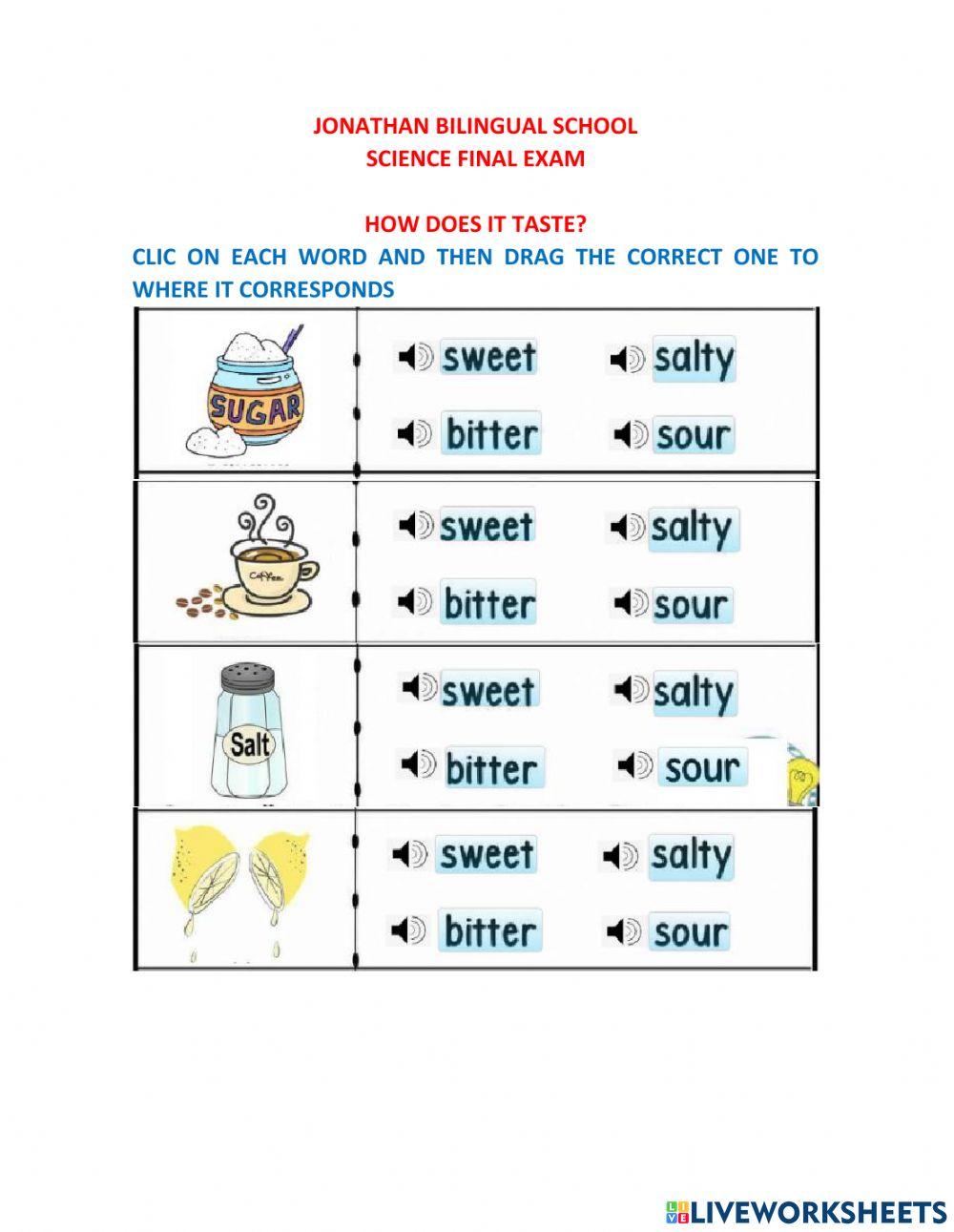Five sense- Science Exam