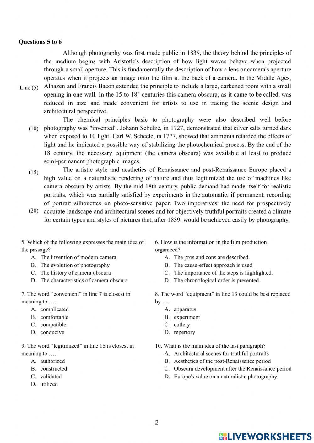 Reading Comprehension Skill 1 to 3