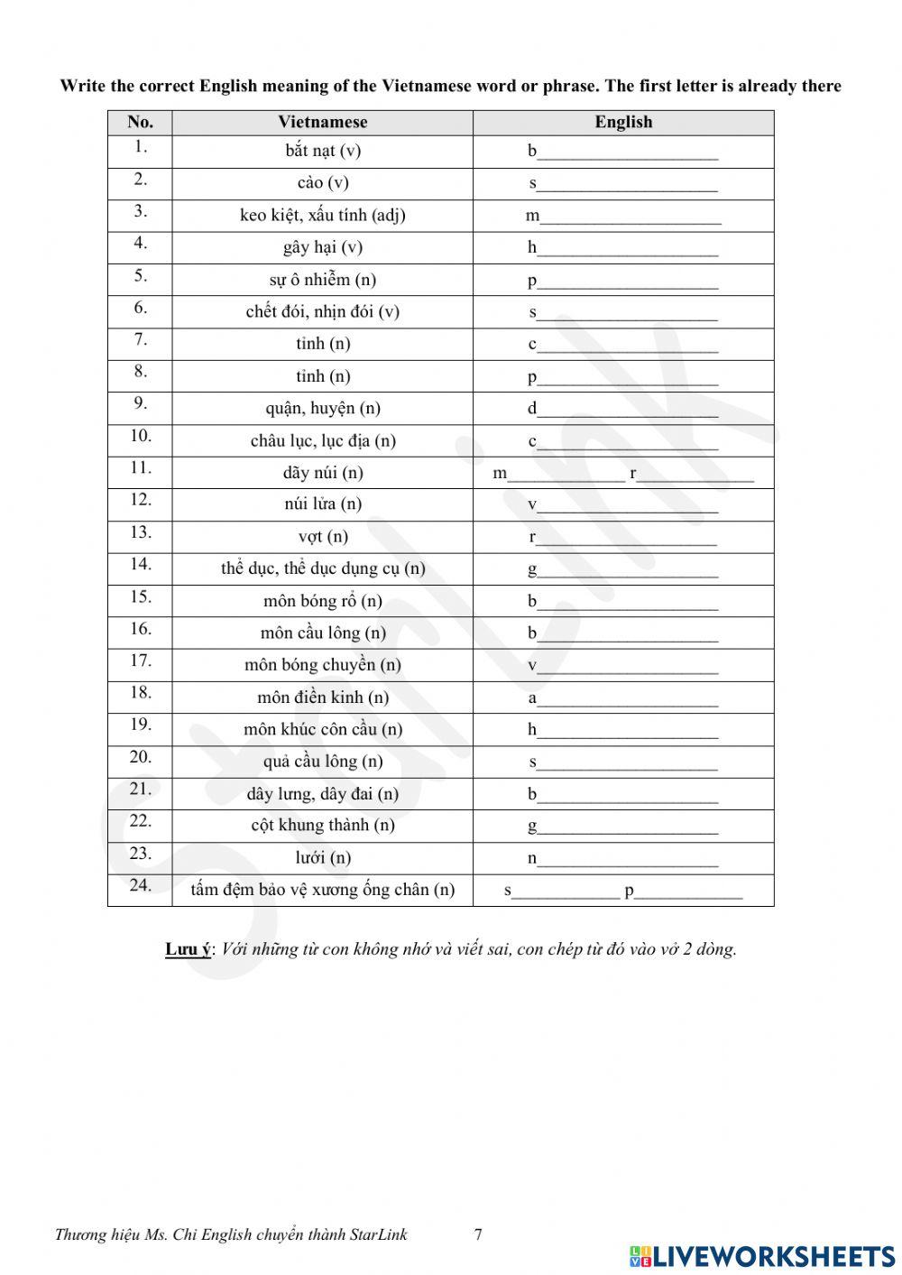 Foreign Teacher-S6-WEEK 16-U1&2-VOCAB REVISION