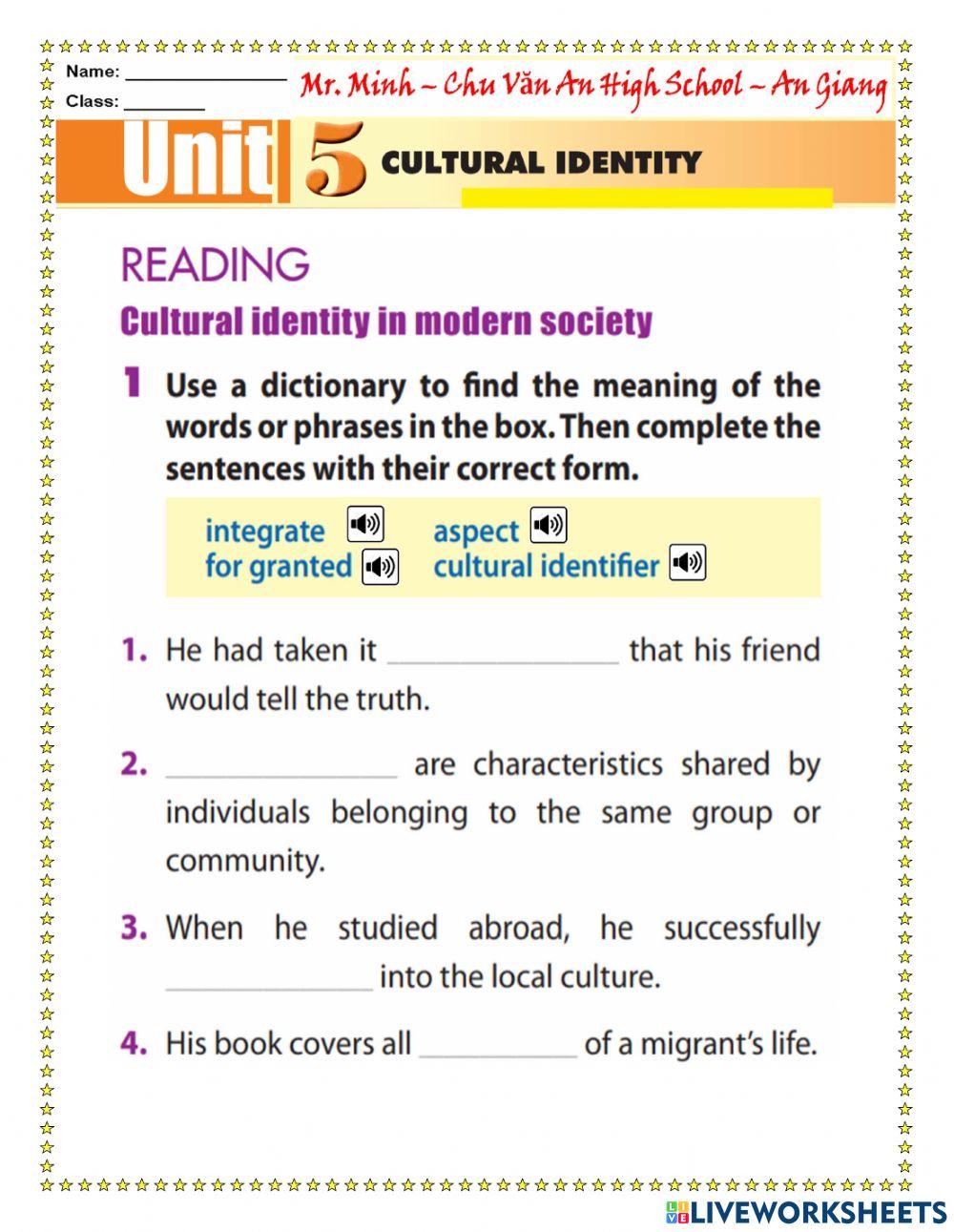 English 12 - Unit 5 - Reading Preparation