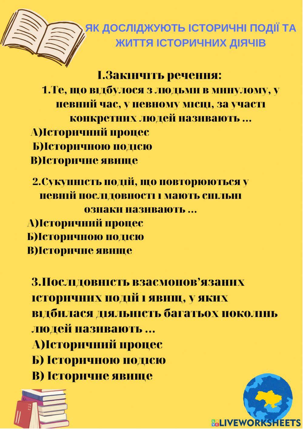 Як досліджують історичні події та життя історичних діячів